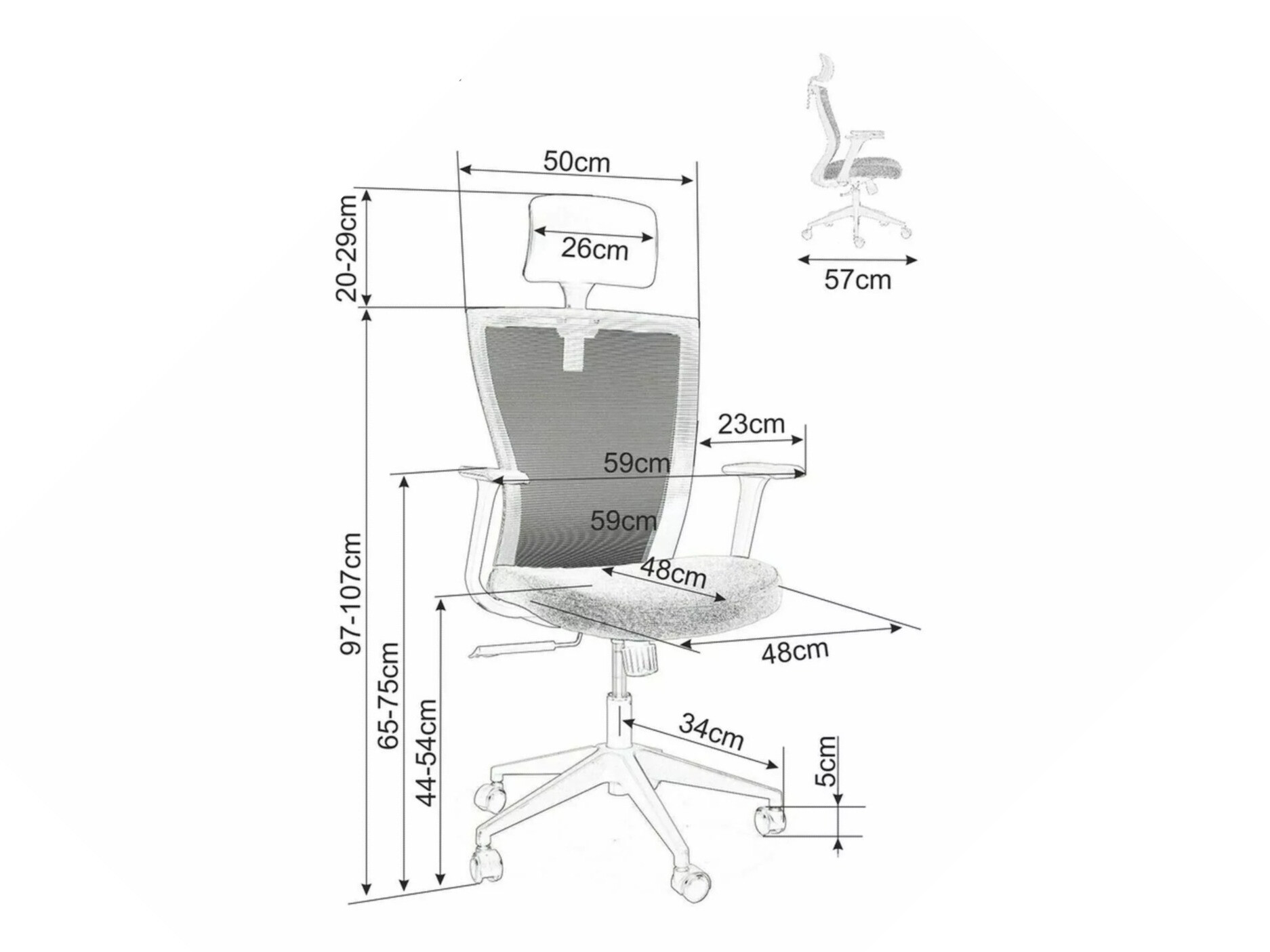 Biroja krēsls Detroit 270 (Melns + Dzeltens)