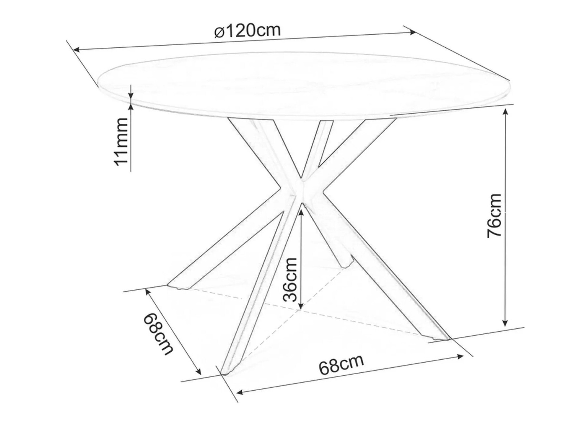 Galds Detroit 256 (Pelēks marmors)