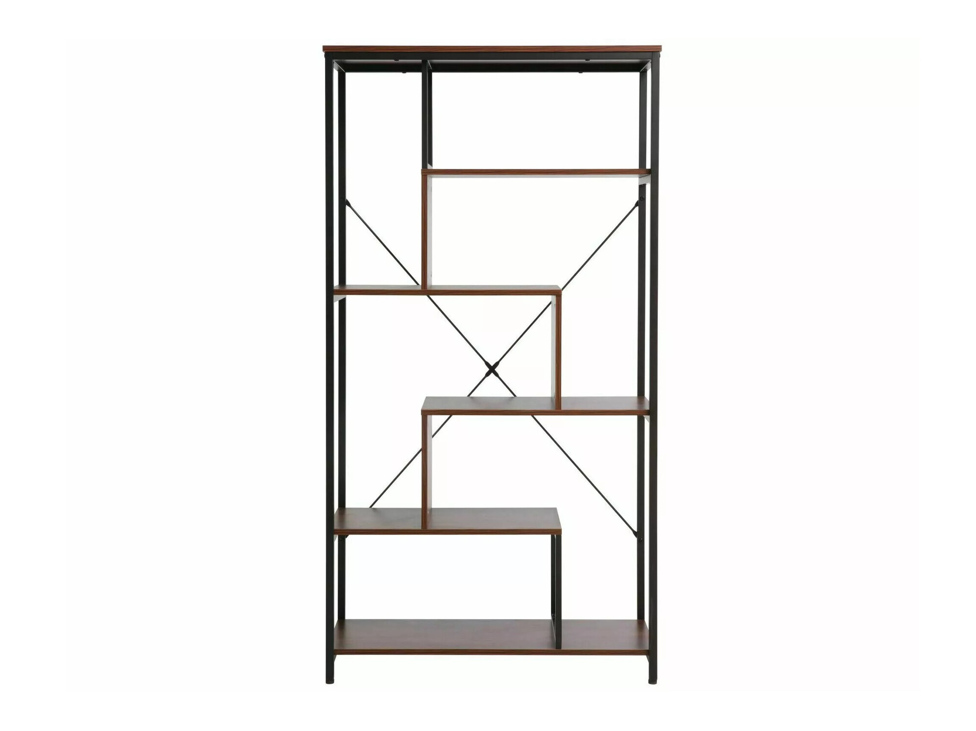 Стеллаж Detroit 234 (Грецкий орех + Чёрный)