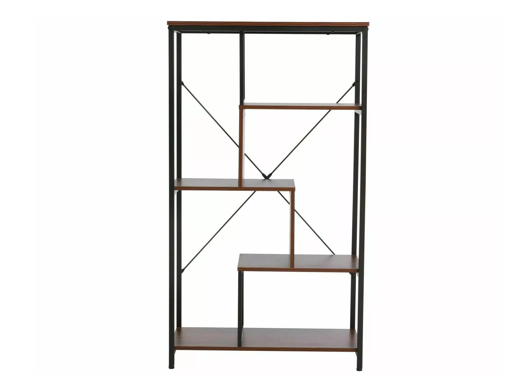 Стеллаж Detroit 235 (Грецкий орех + Чёрный)