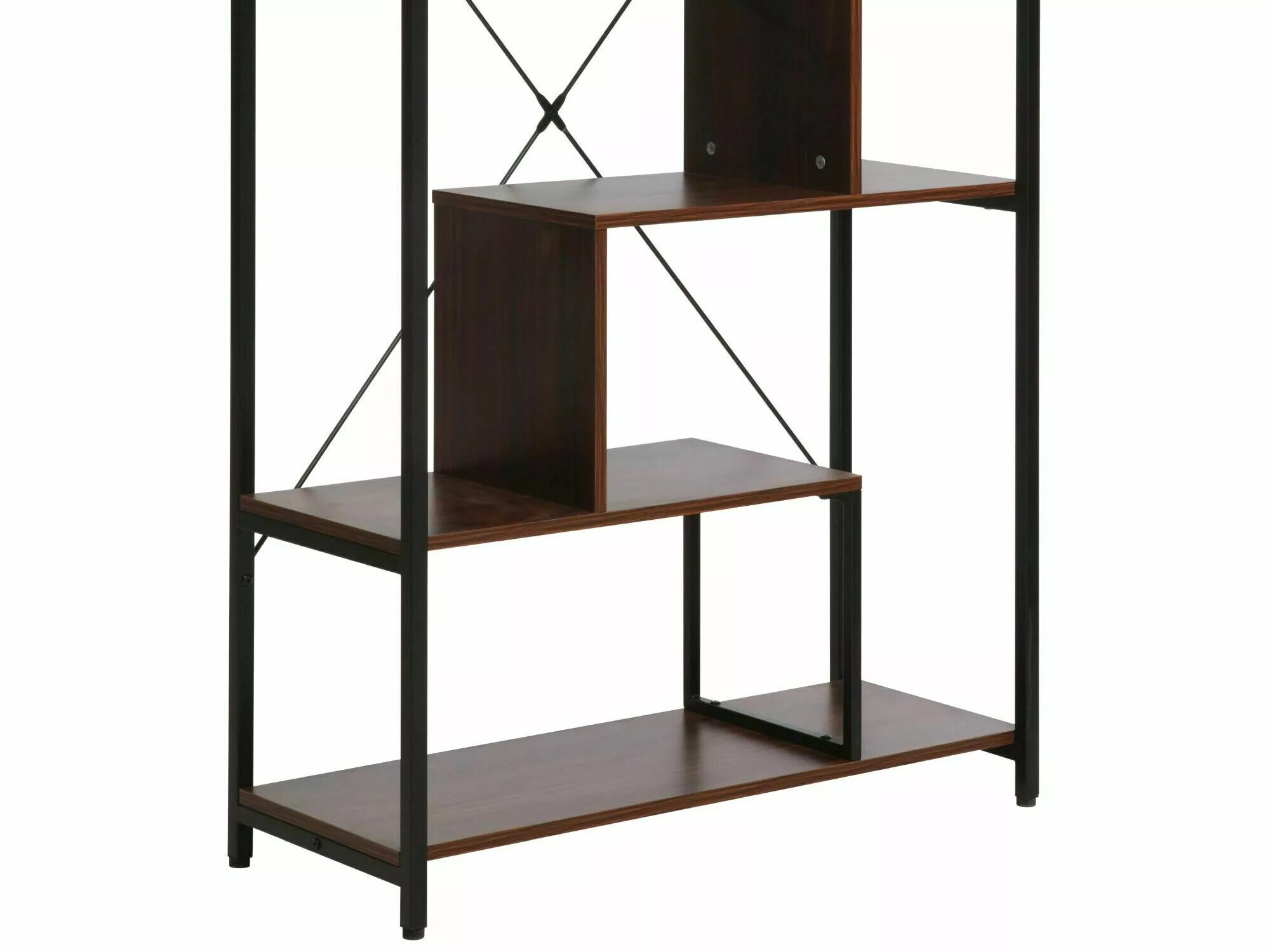 Стеллаж Detroit 235 (Грецкий орех + Чёрный)