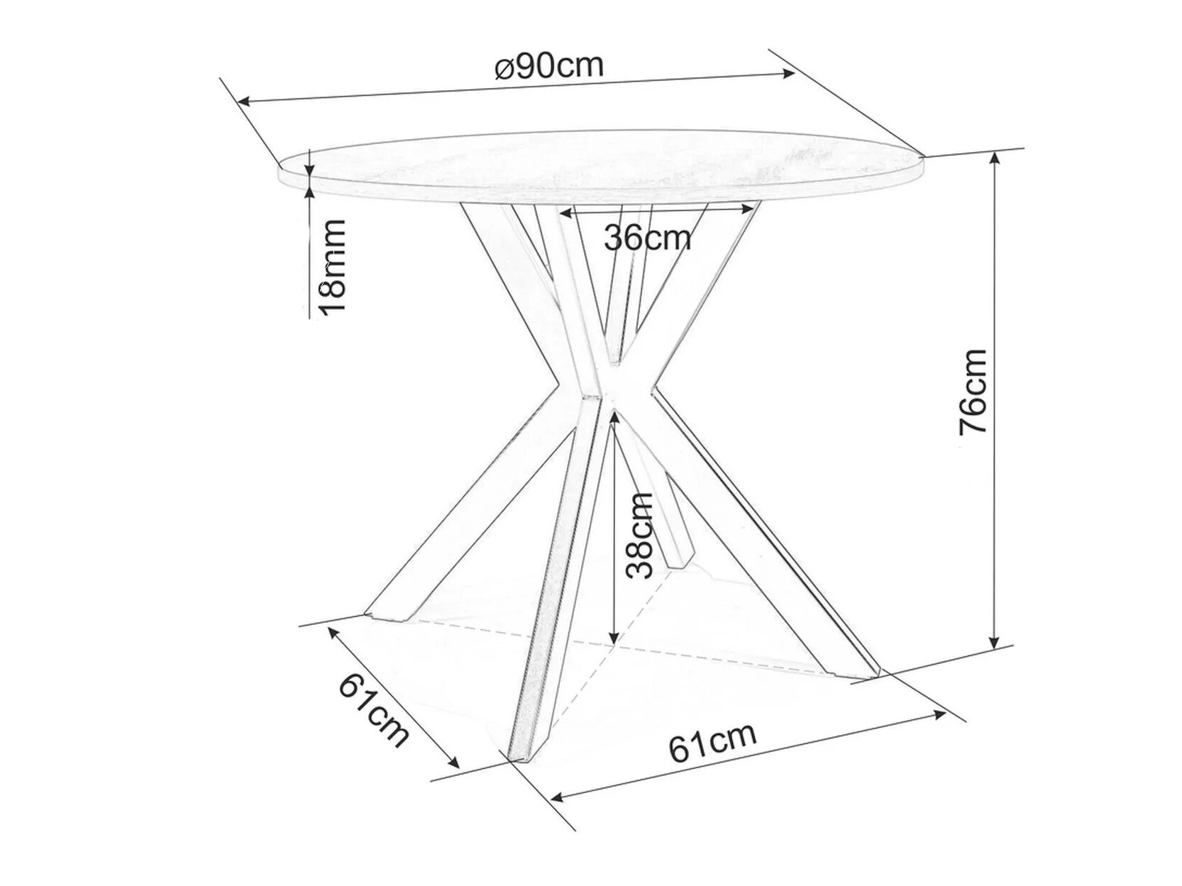Galds Detroit 280 (Ozols)
