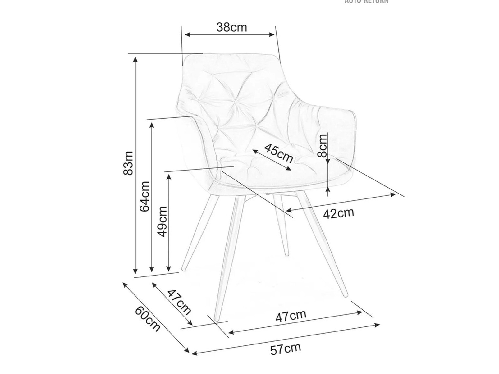 Krēsls Detroit 286 (Gaiši brūns)