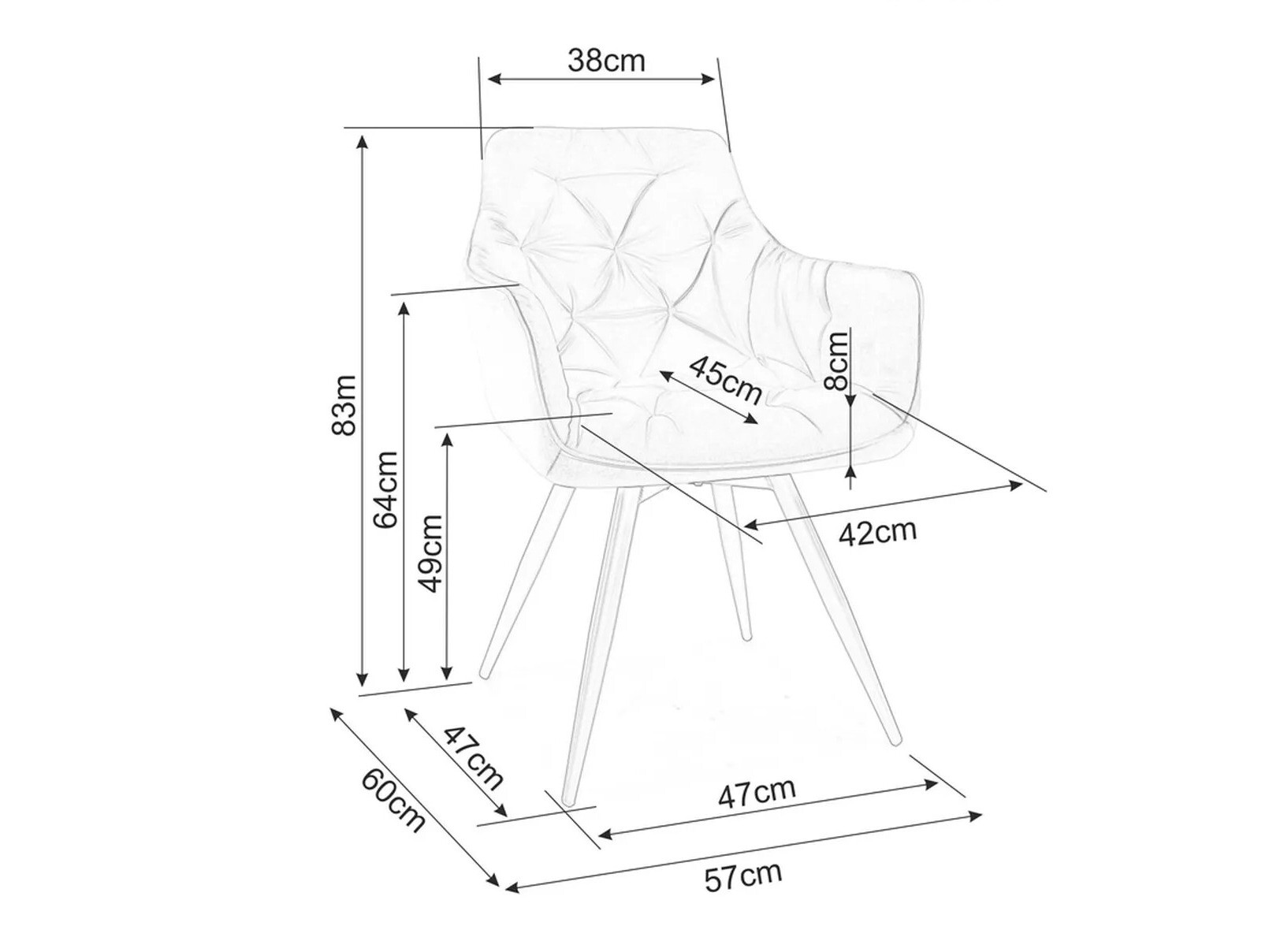 Krēsls Detroit 286 (Pelēks)