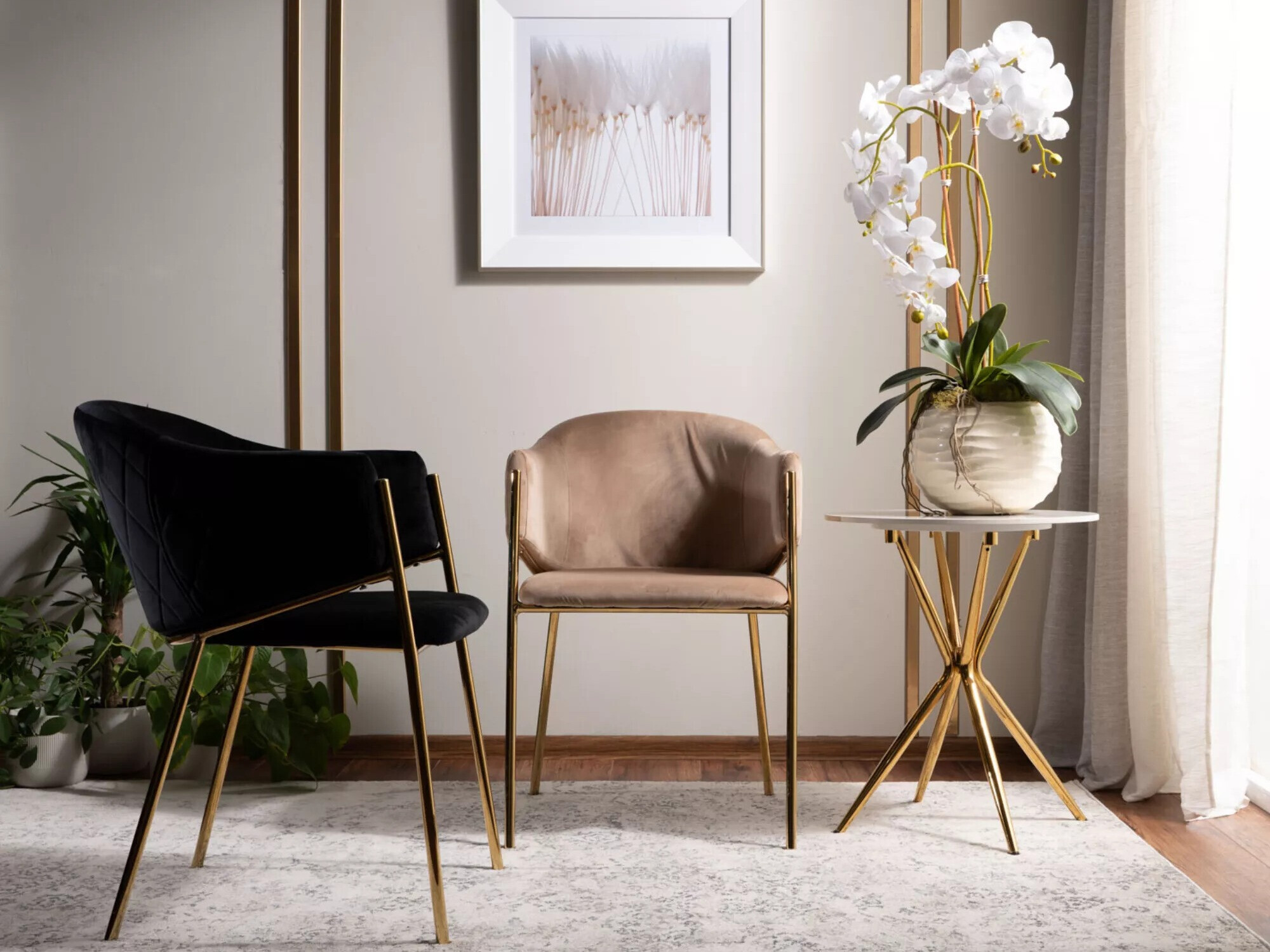 Krēsls Detroit 329 (Bēšs + Zelta)