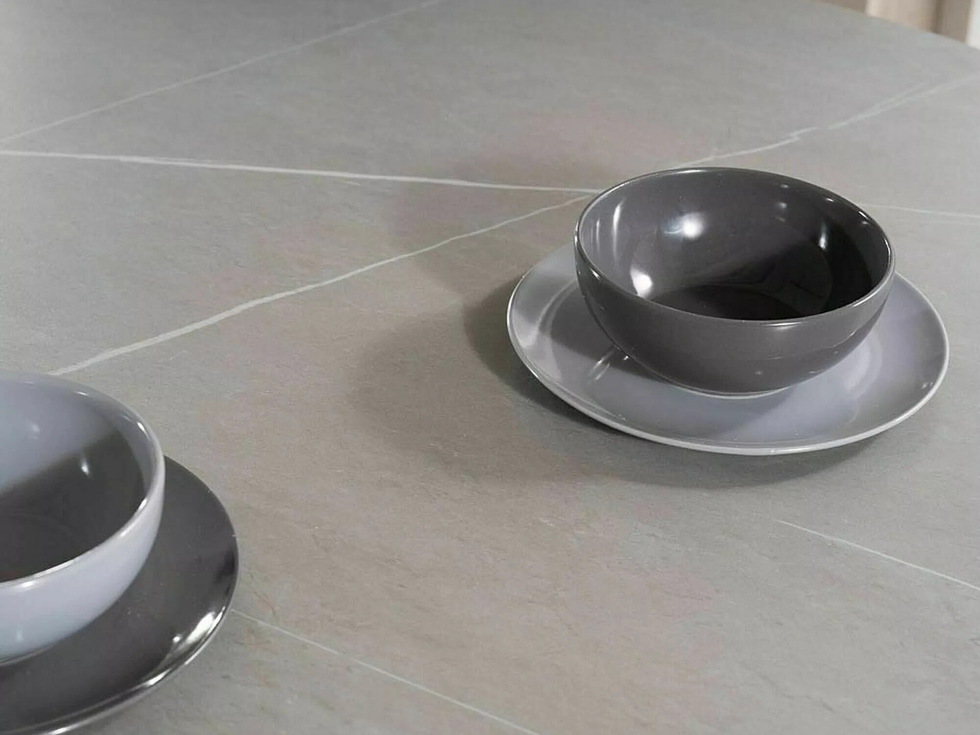 Cтол Detroit 341 (Серый мрамор + Чёрный)