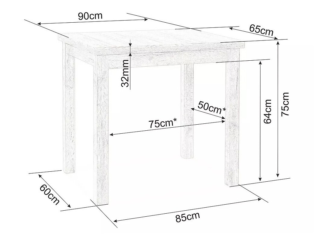 Galds Detroit 348 (Melns + Artisan ozols)