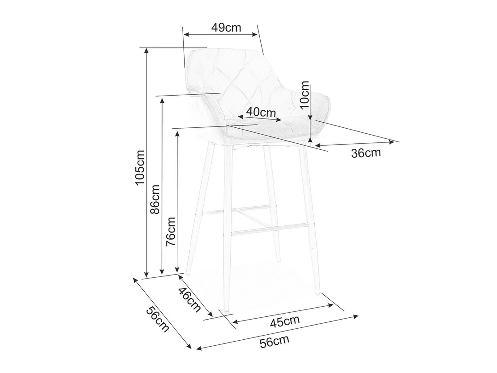 Барный стул Detroit 360 (Серый)