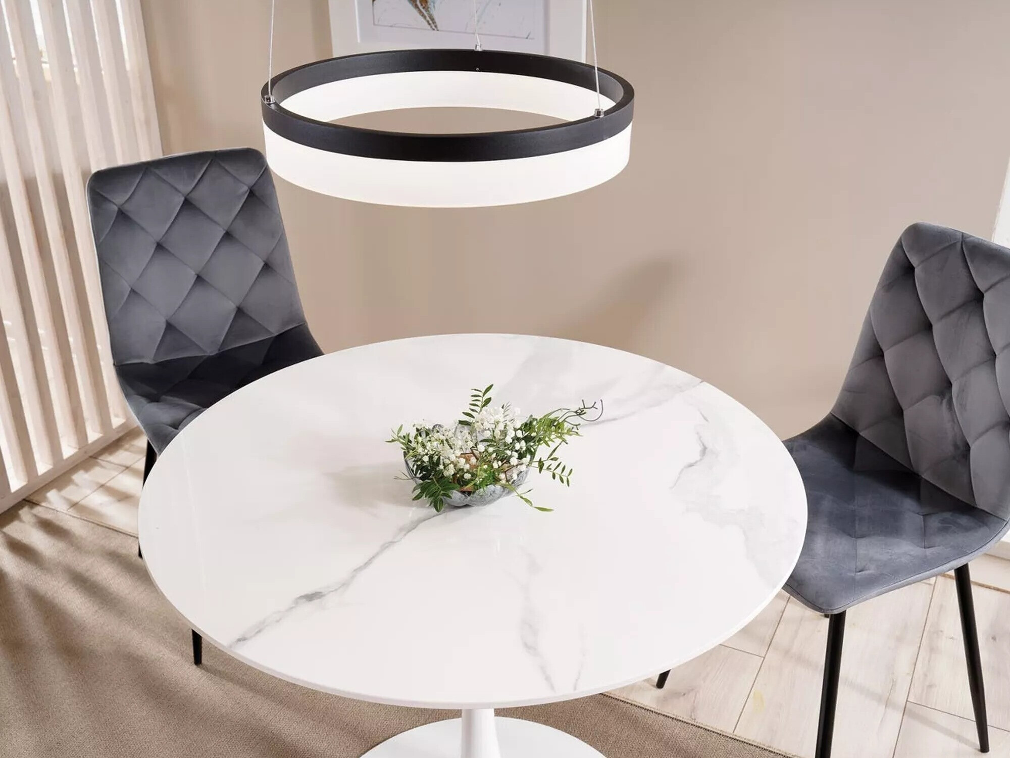 Galds Detroit 378 (Balts marmors + Balts)