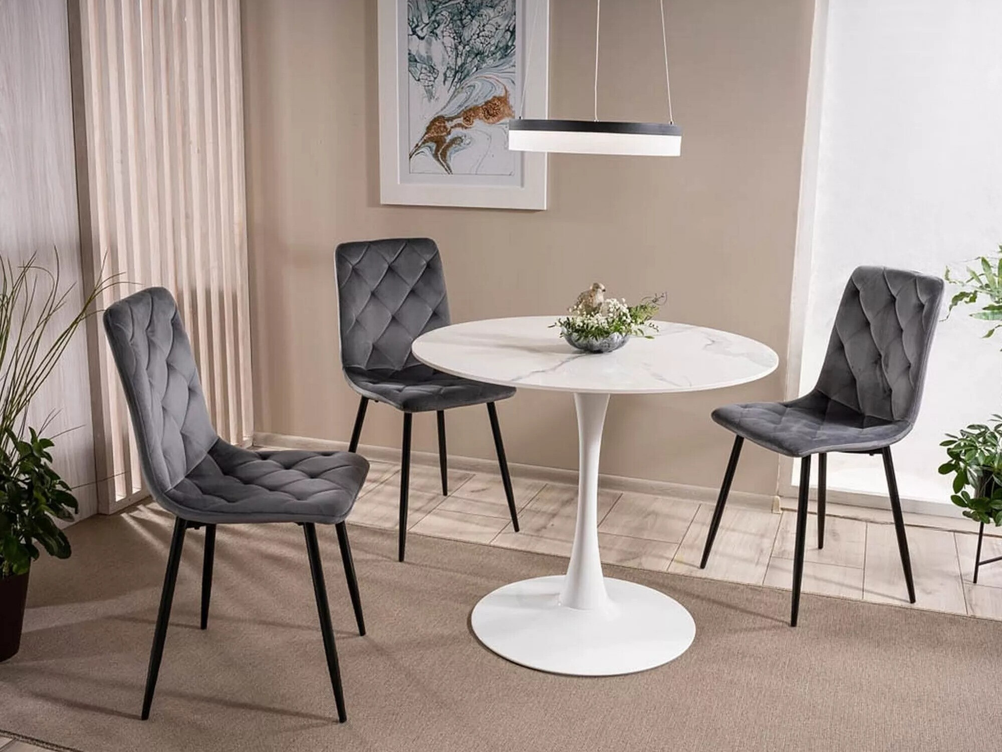 Galds Detroit 378 (Balts marmors + Balts)