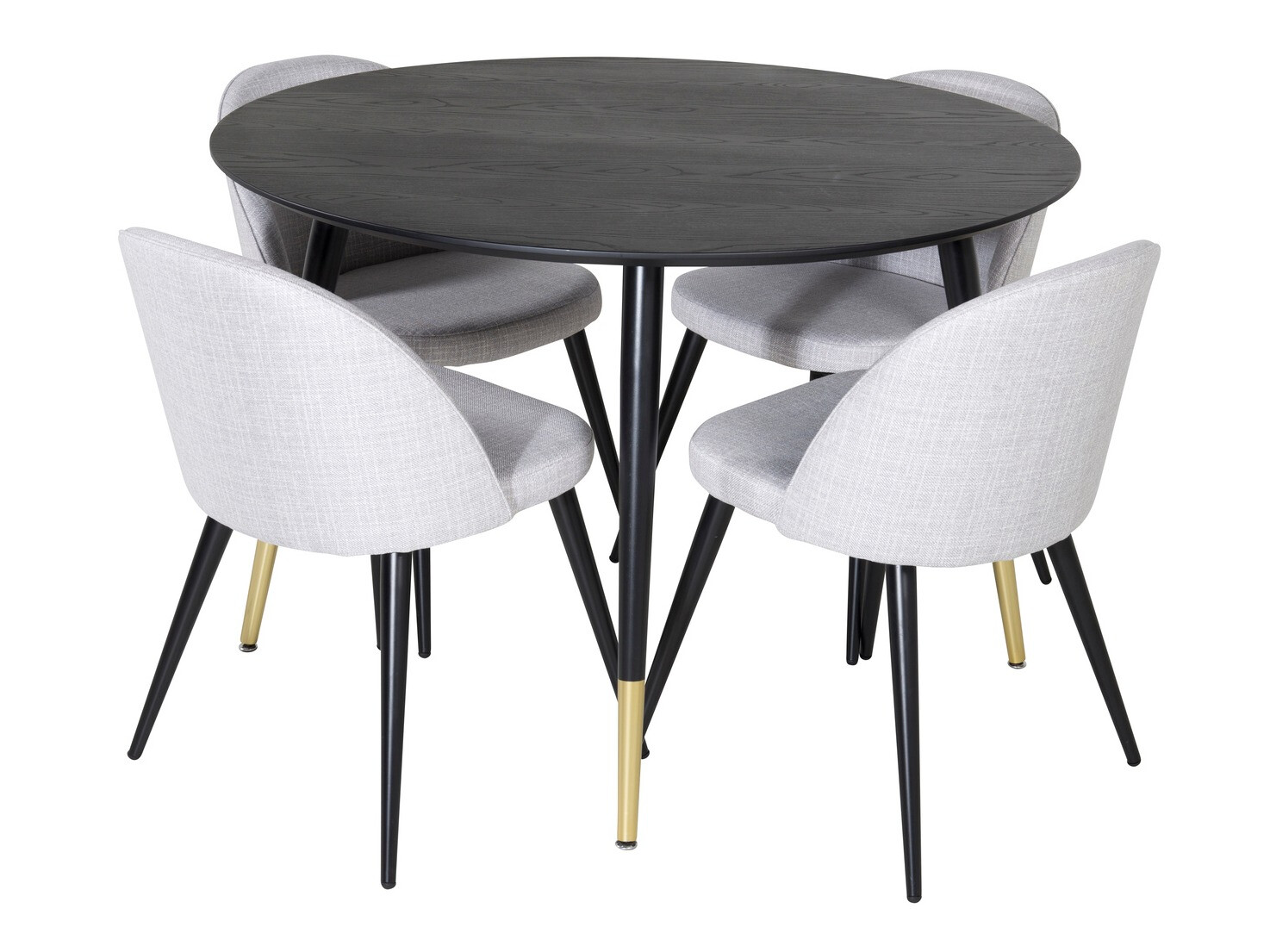 Ēdamistabas komplekts Dallas 1191 (Gaiši pelēks + Melns)