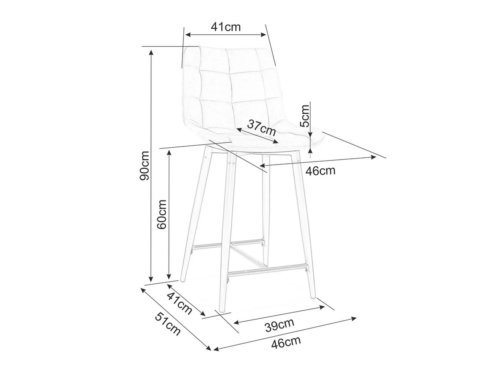 Низкий барный стул Detroit 393 (Зелёный)