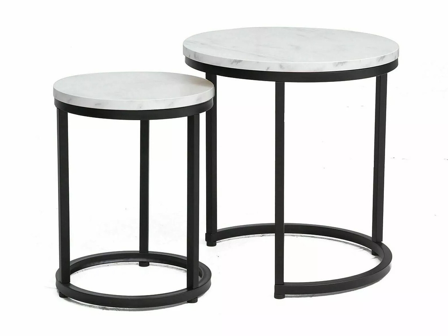 Žurnālu galdiņu komplekts Detroit 398 (Balts marmors)