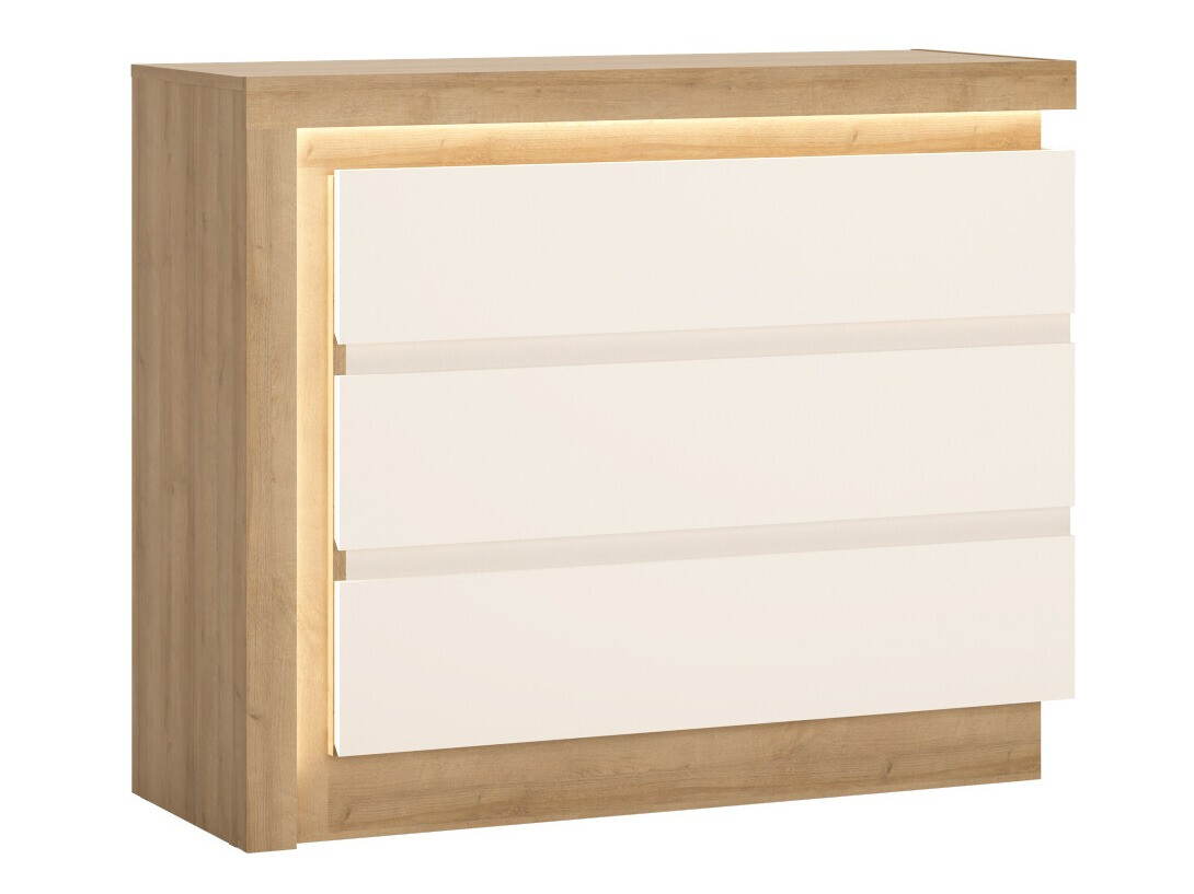 Kumode Feldeli 108 (Riviera ozols + Glancēts balts)