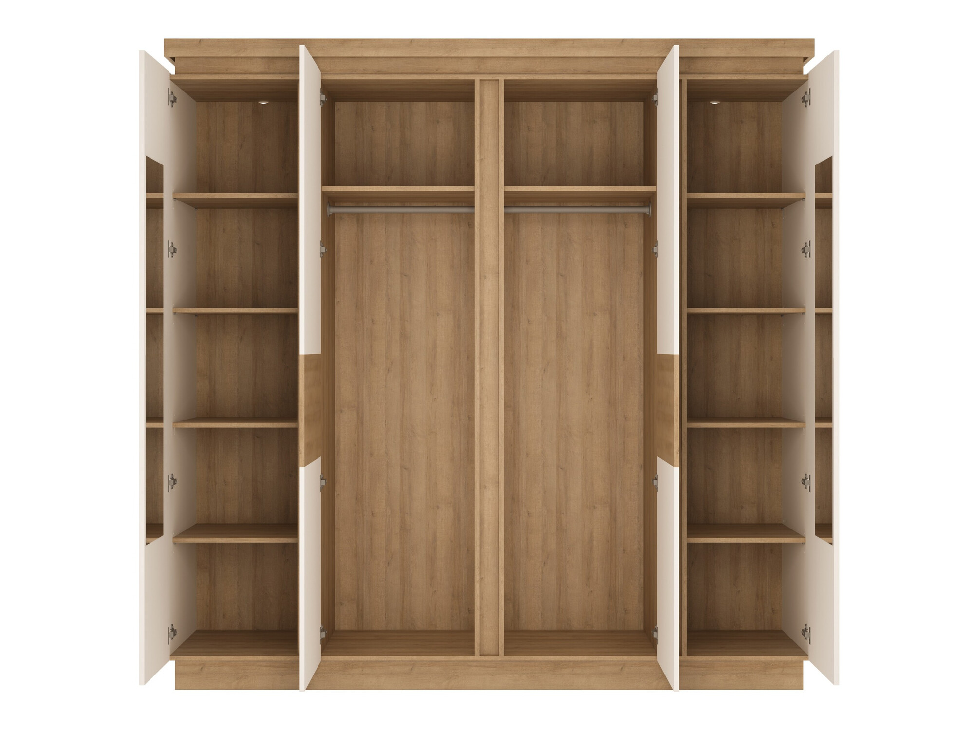 Skapis Feldeli 116 (Riviera ozols + Glancēts balts)