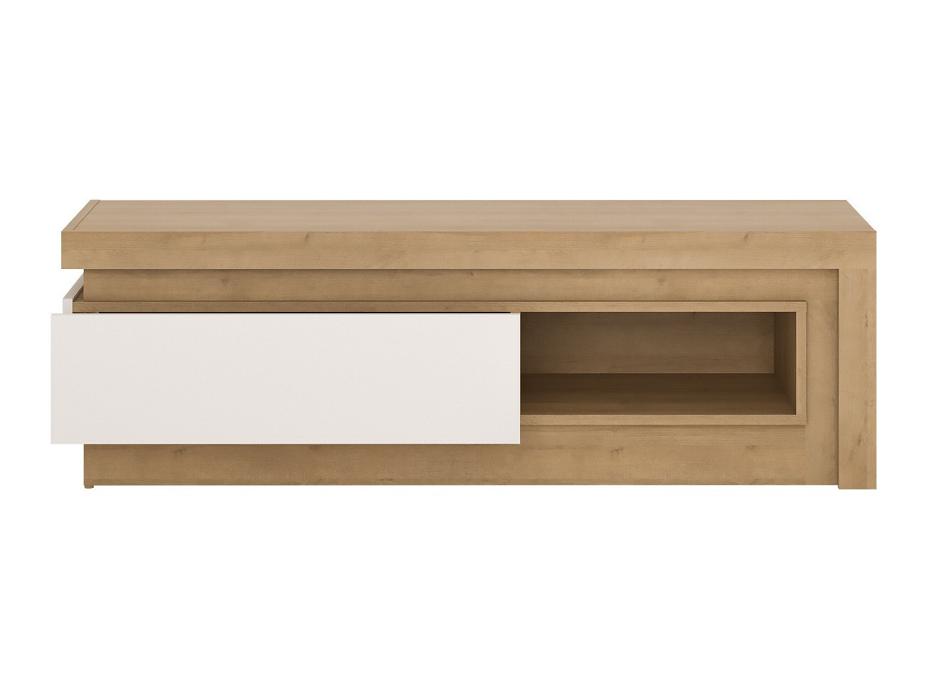 ТВ тумба Feldeli 102 (Riviera дуб + Глянцевый белый)