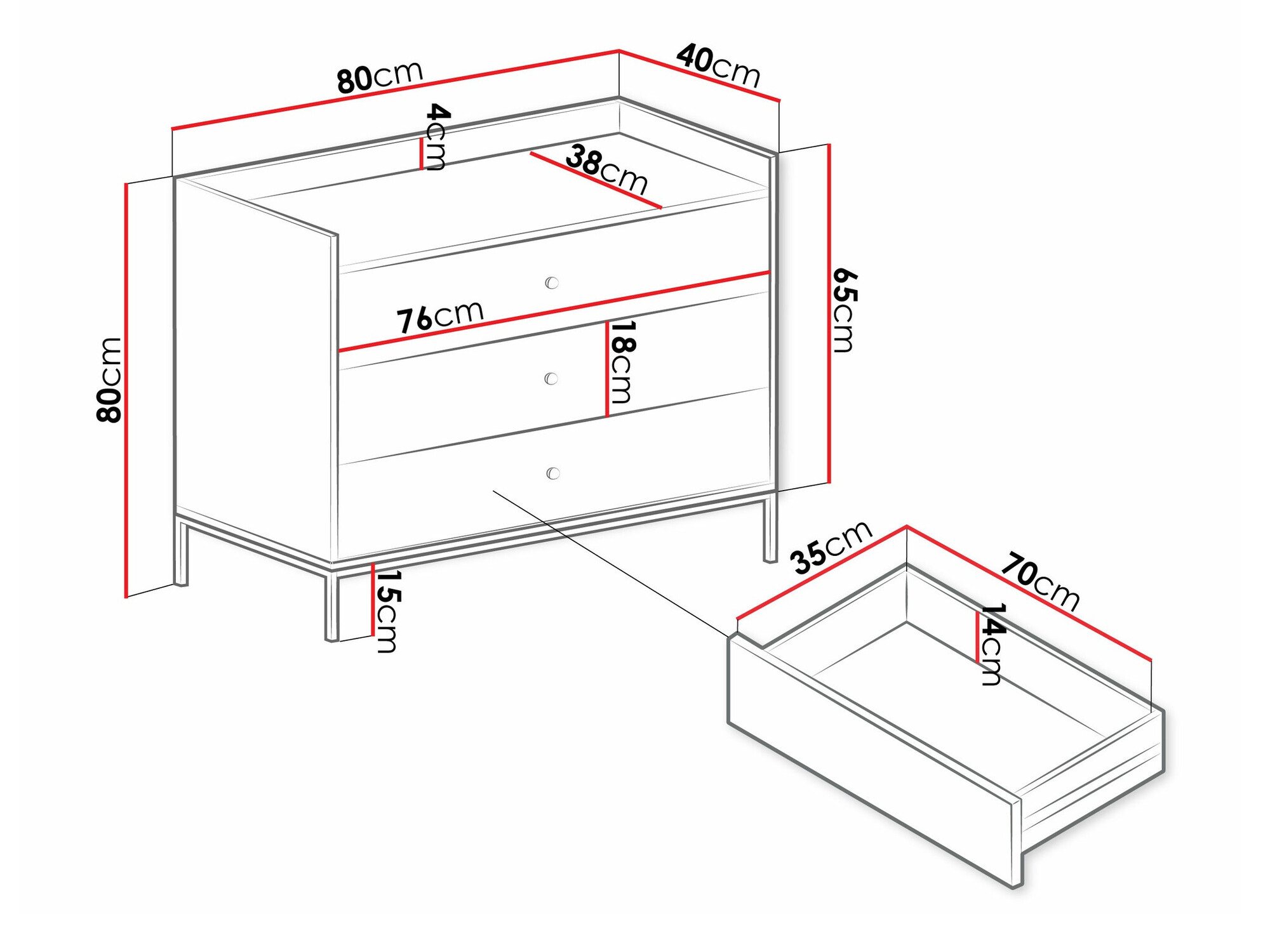 Kumode Comfivo Etmore 100 (Pelēks)
