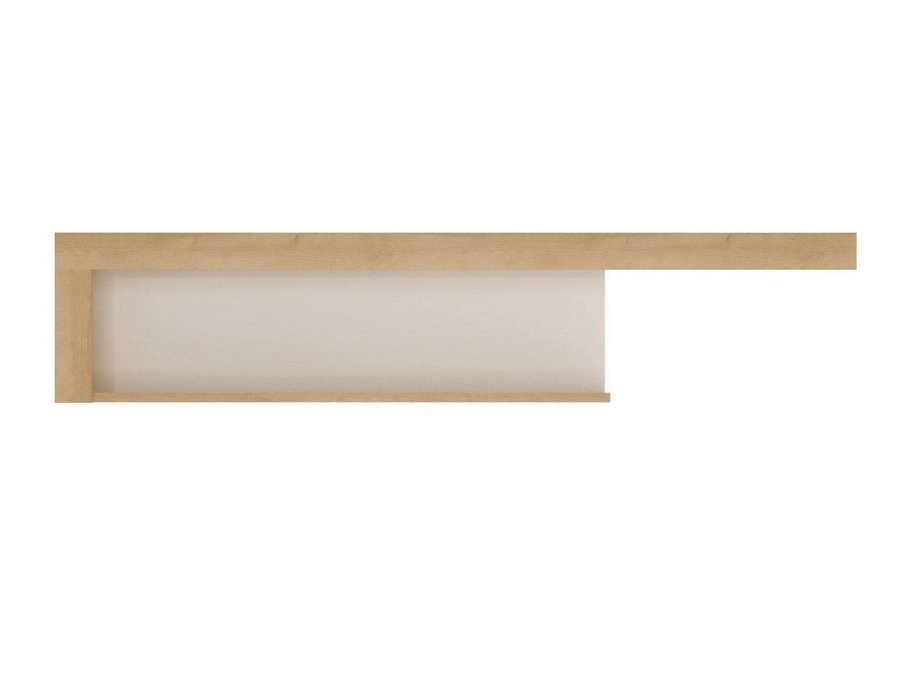 Настенная полка Feldeli 114 (Riviera дуб + Глянцевый белый)