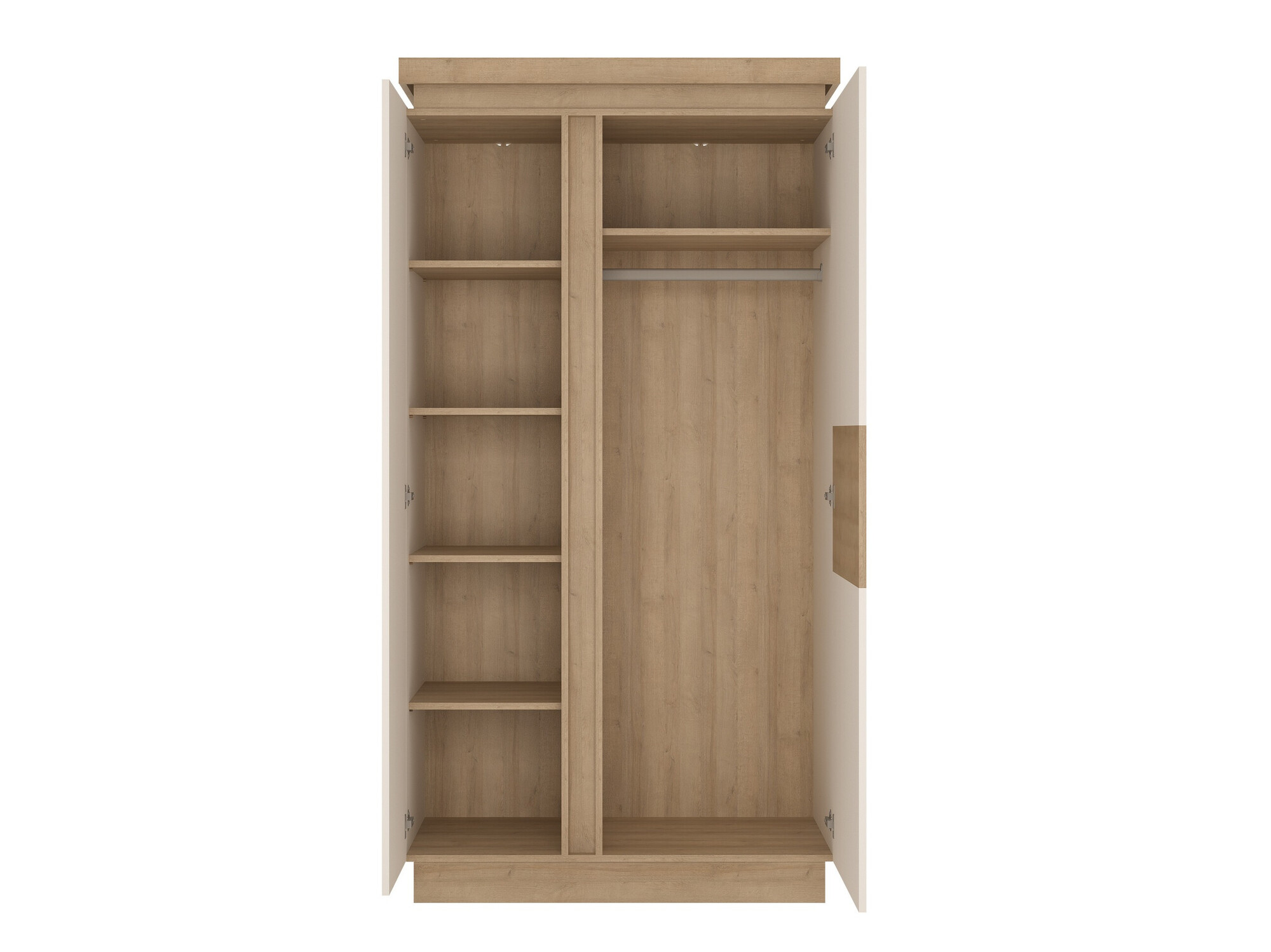 Шкаф Feldeli 106 (Riviera дуб + Глянцевый белый)