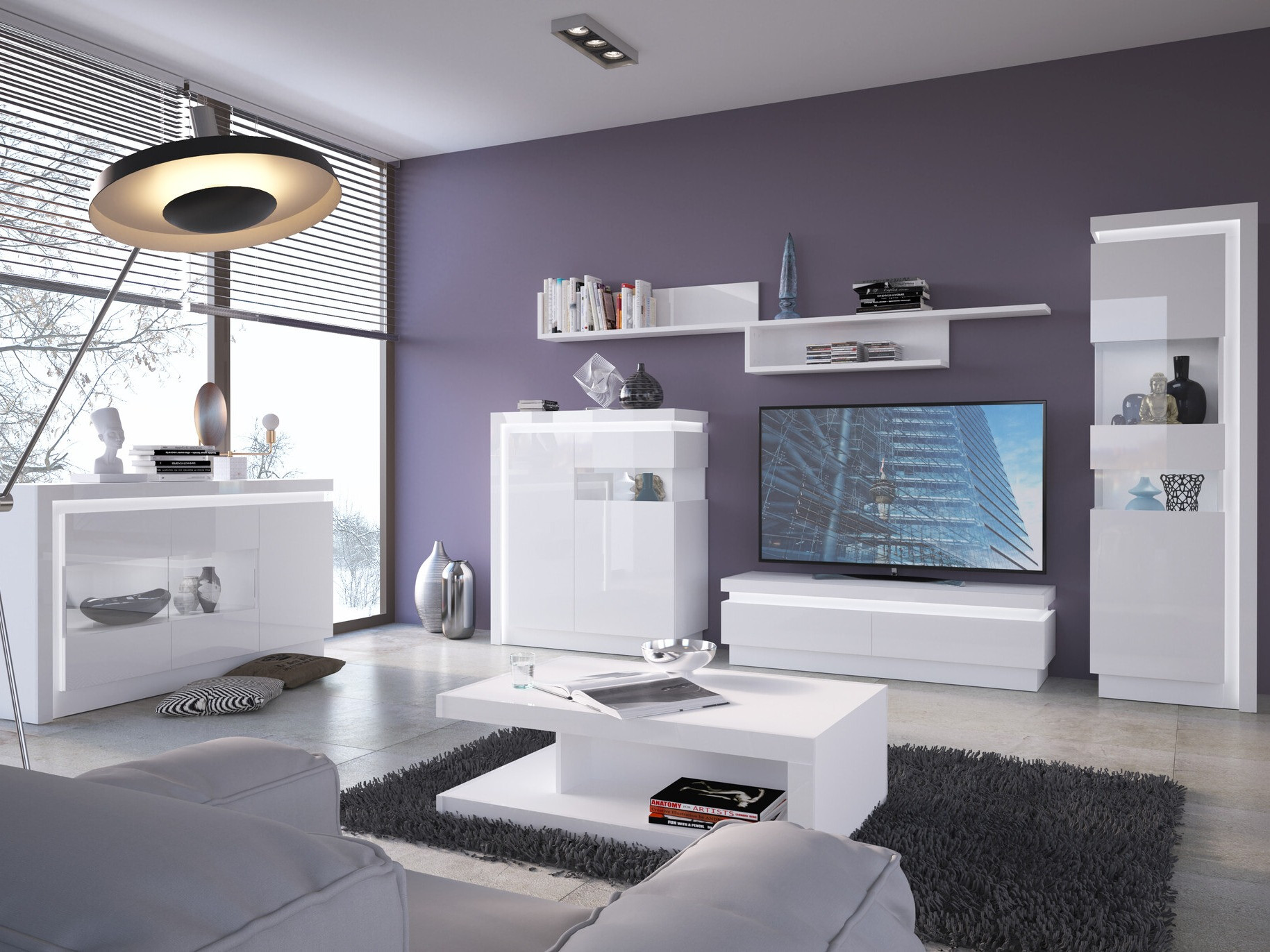 Шкафчик Feldeli 112 (Белый + Глянцевый белый)