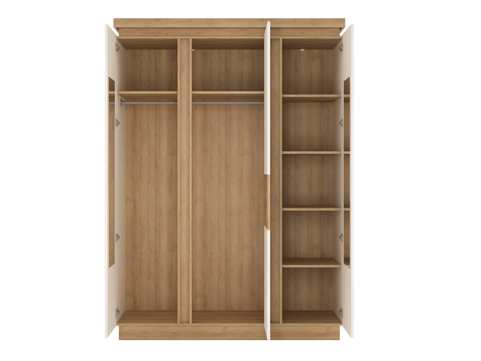 Skapis Feldeli 115 (Riviera ozols + Glancēts balts)