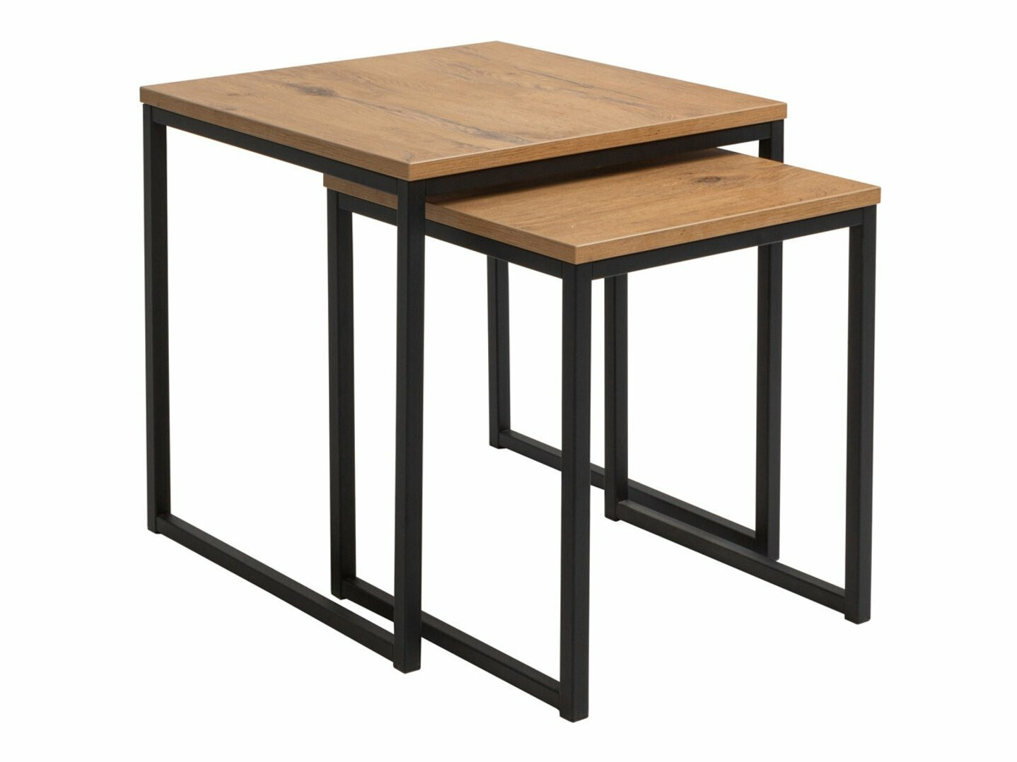 Žurnālu galdiņu komplekts Boston 256 (Lancelots ozols + Melns)