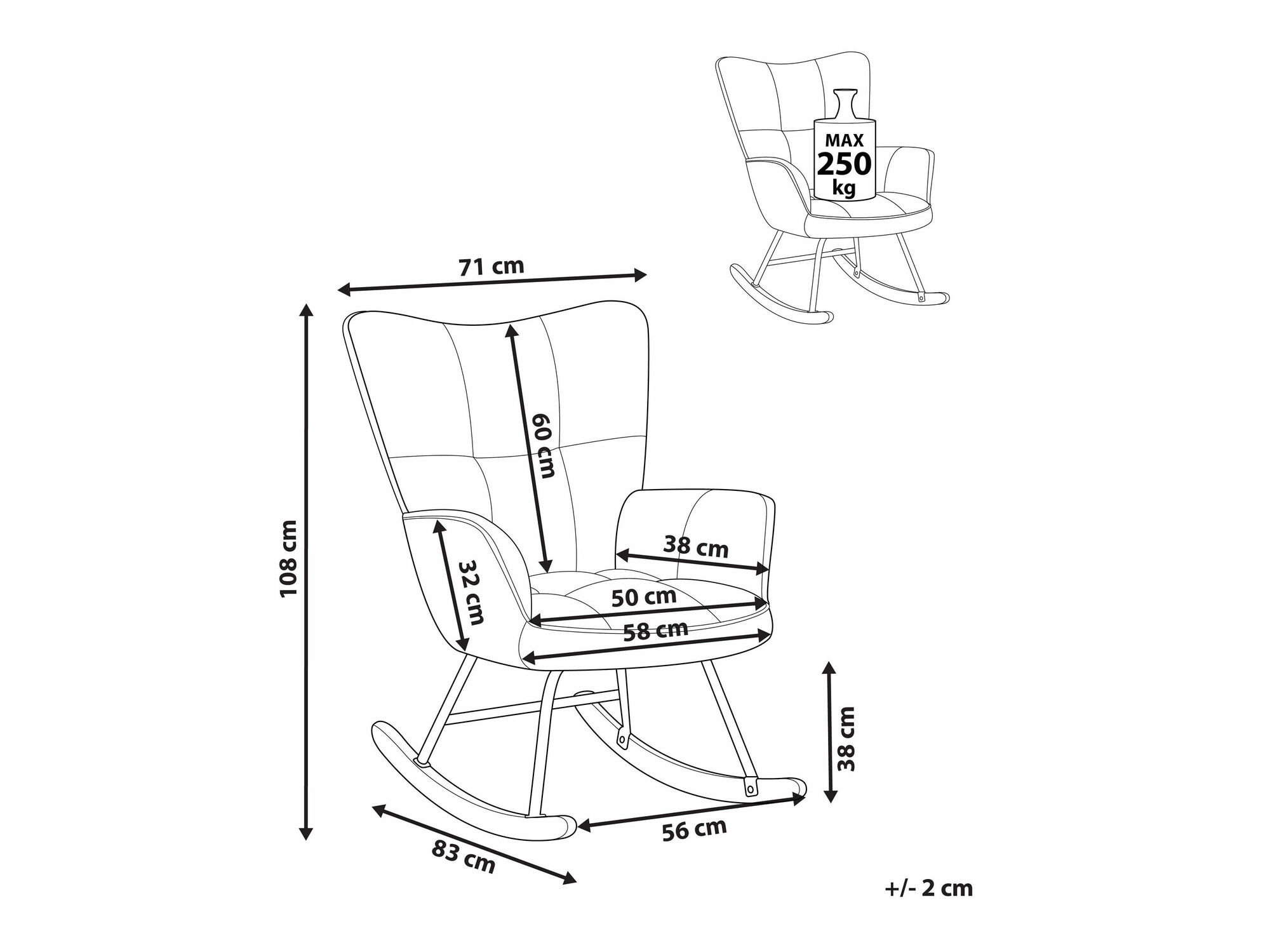 Šūpuļkrēsls Berwyn 1242 (Zaļš)