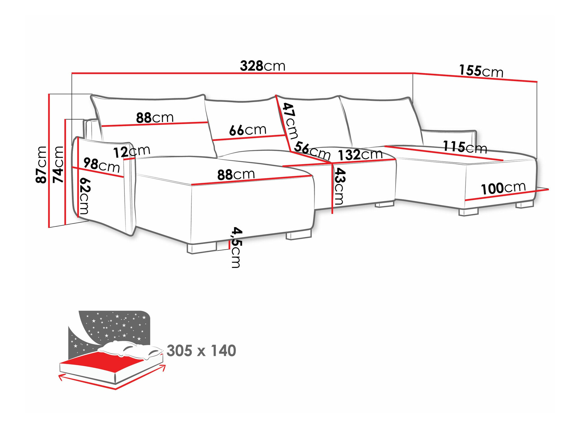 Stūra dīvāns Columbus 218 (Soul 3)