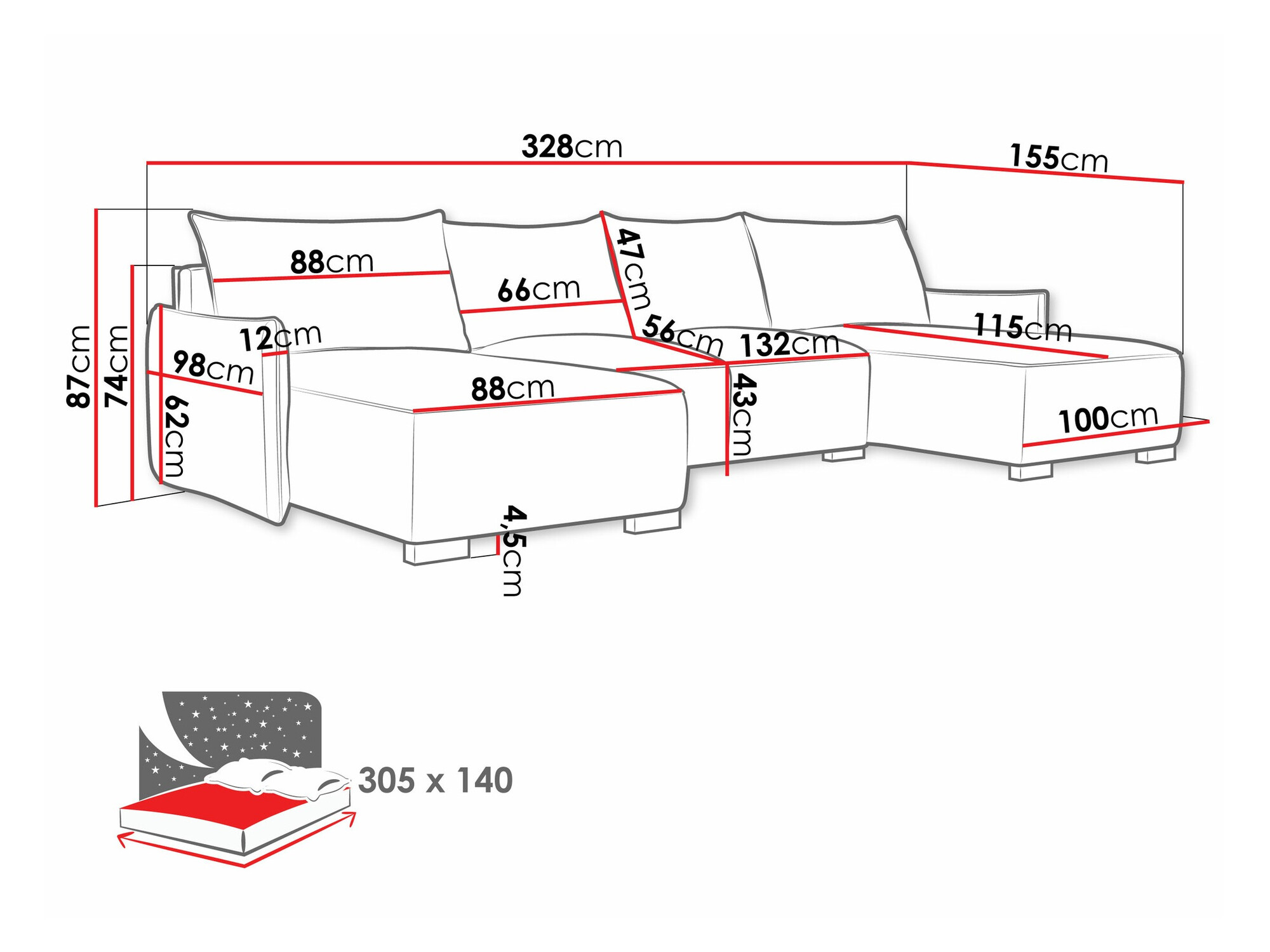 Угловой диван Columbus 218 (Soul 4)