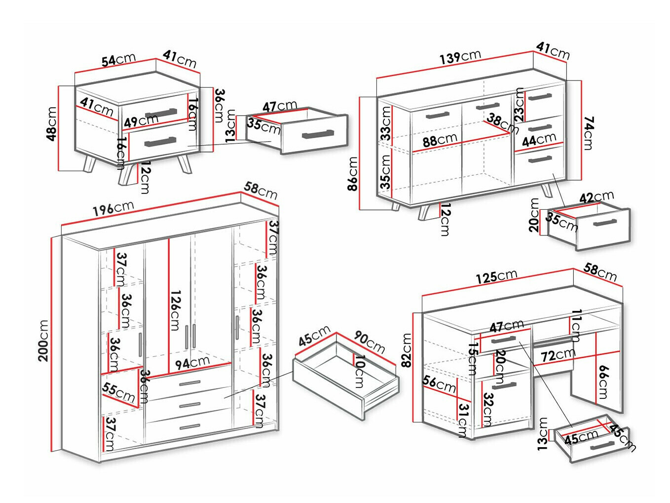 Mēbeļu komplekts Dortivu 150 (Violets)