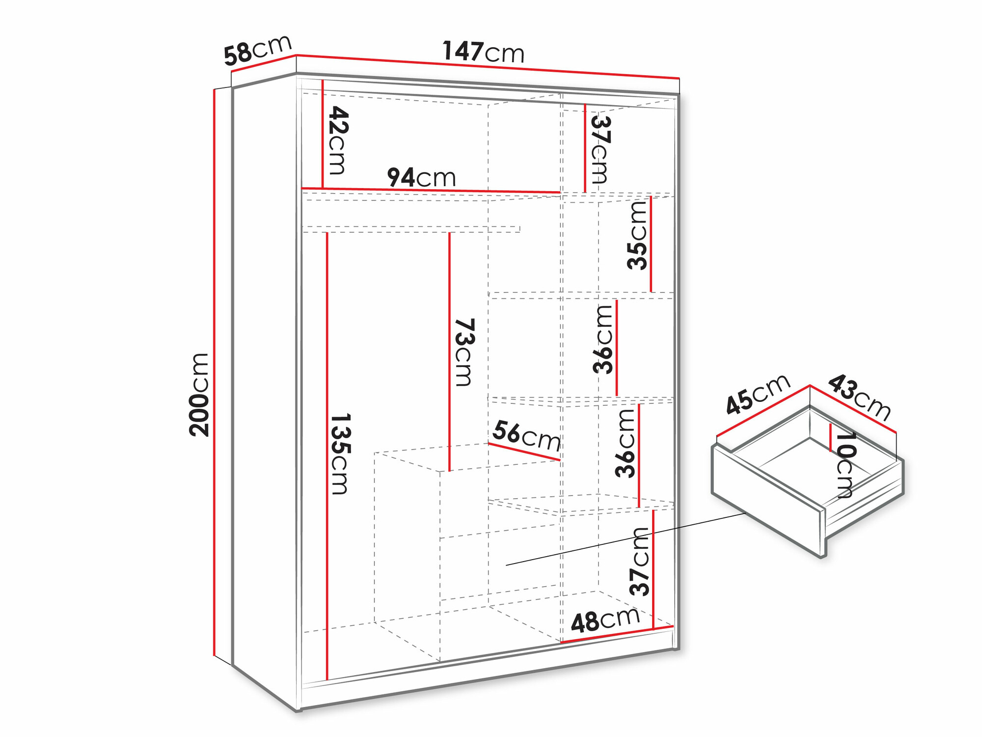 Шкаф Dortivu 153 (Графит)