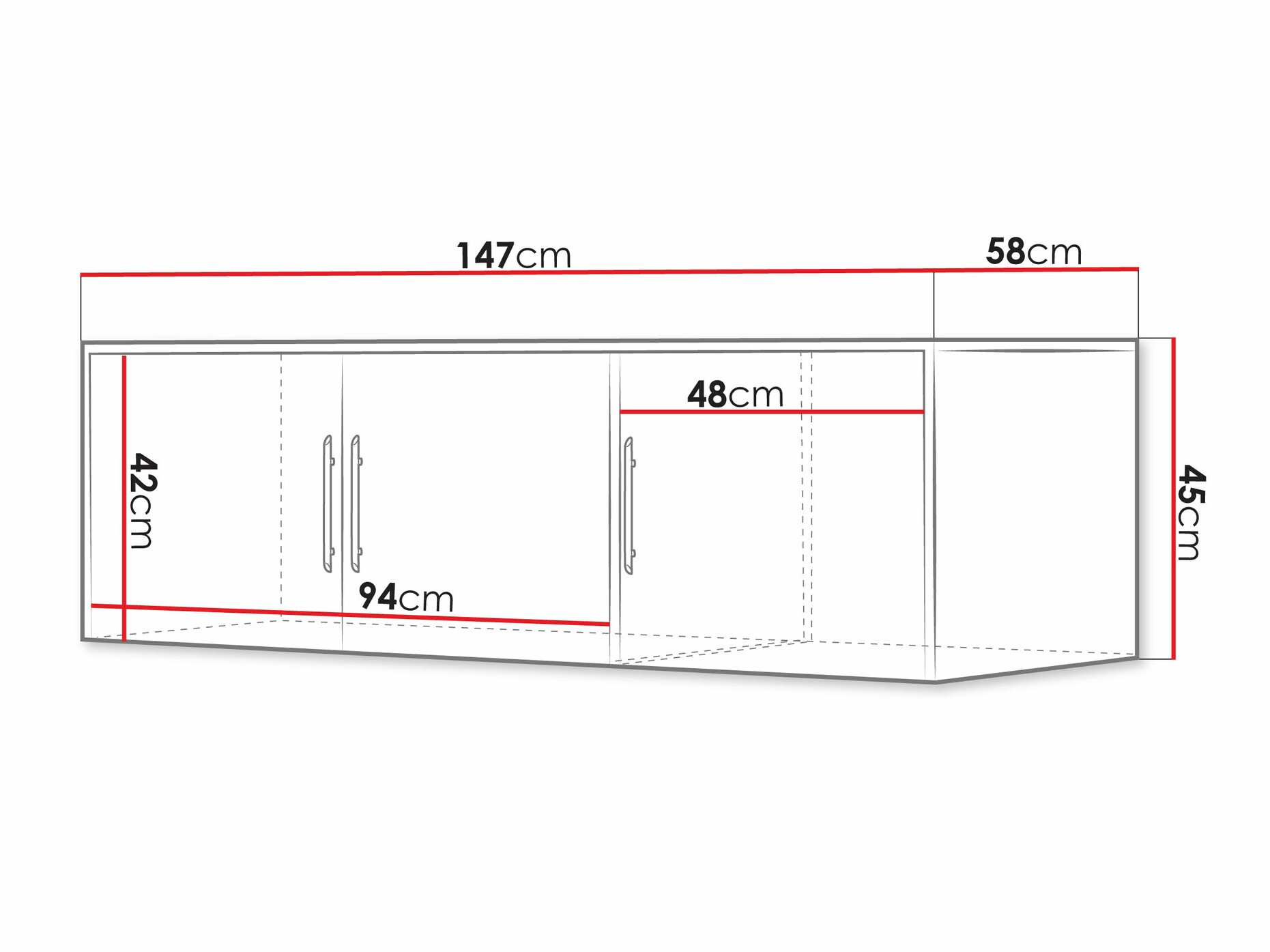Skapis Dortivu 153 (Balts)