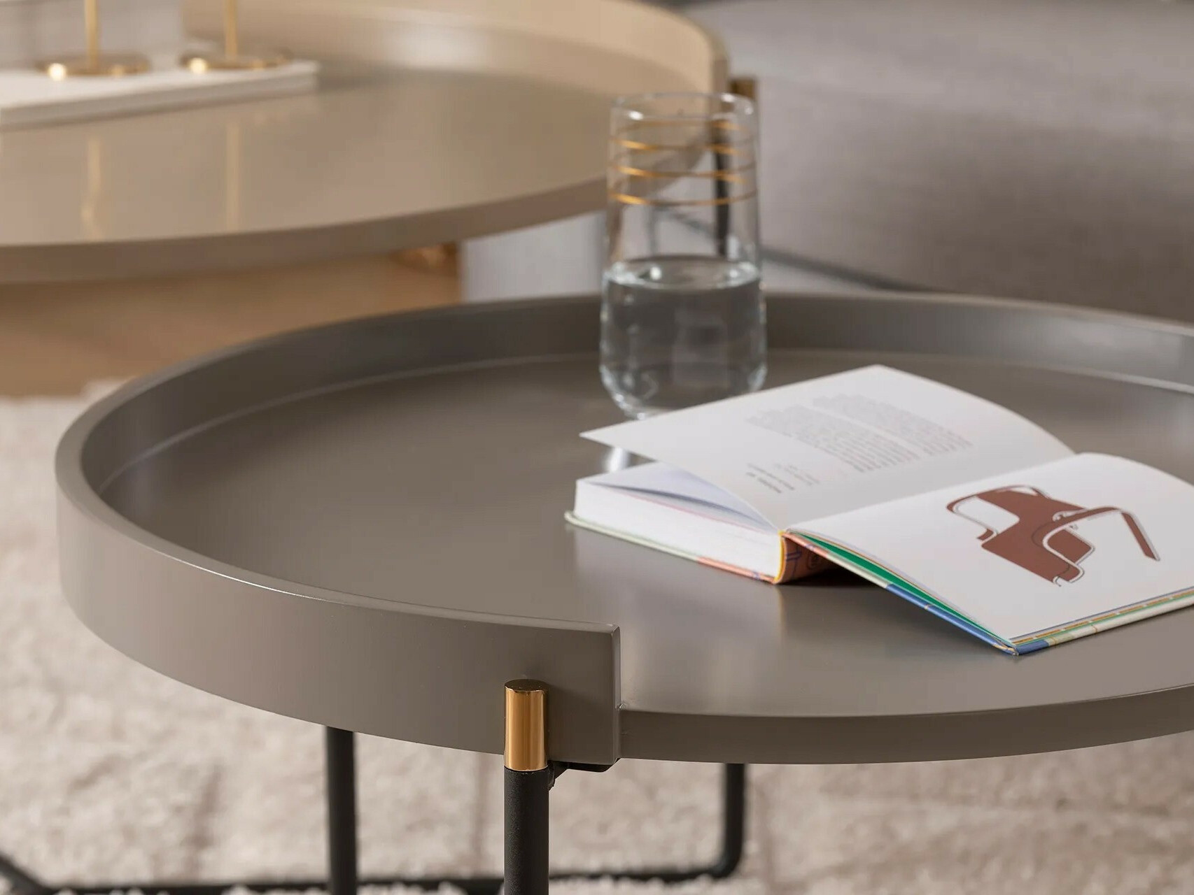 Žurnālu galdiņu komplekts Kailua 2135 (Bēšs + Taupe)