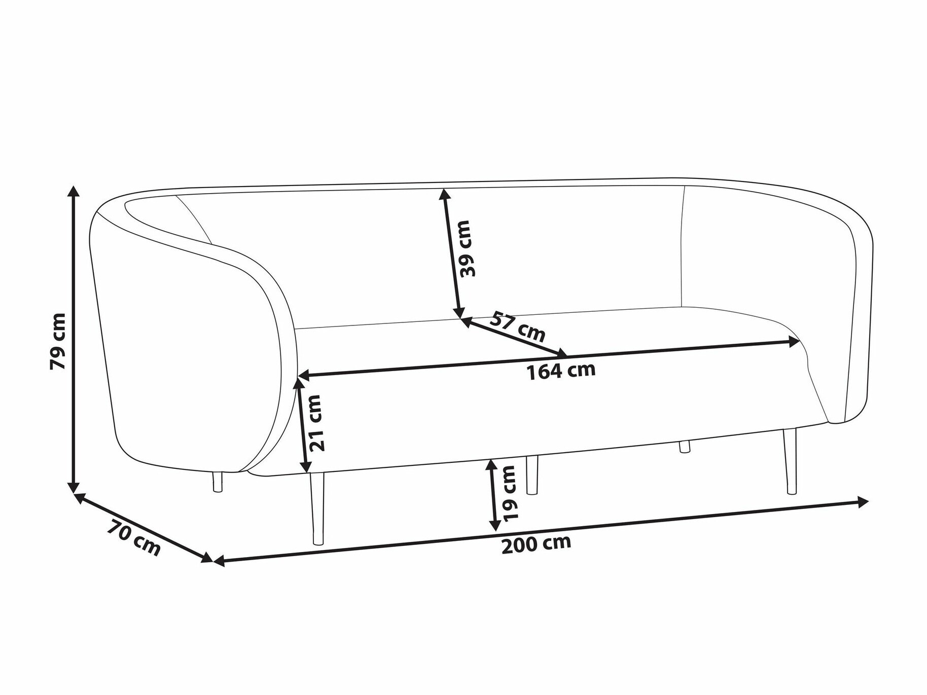 Диван Berwyn 2044 (Чёрный)