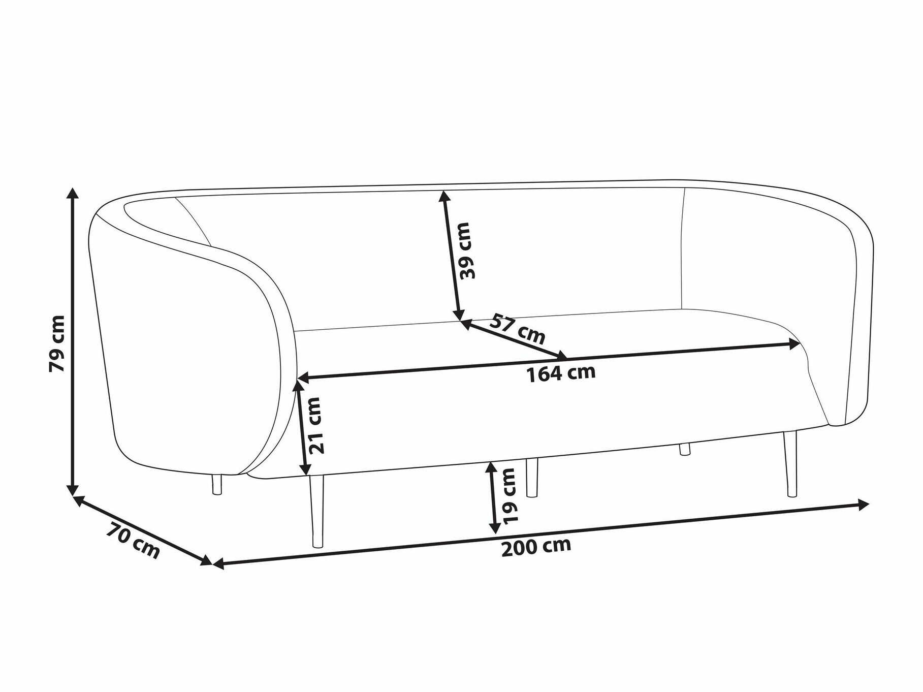 Диван Berwyn 2044 (taupe + Чёрный)