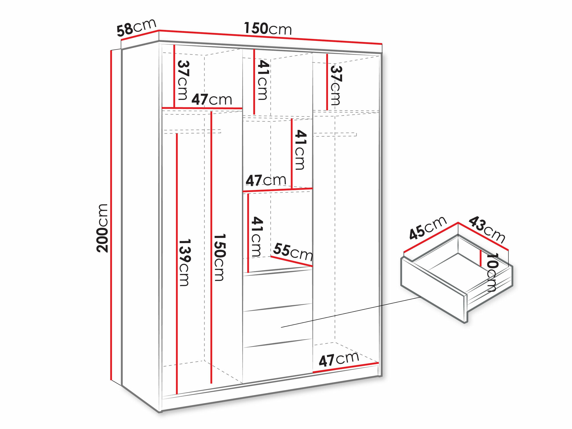Skapis Collis I (Votan ozols + Melns)