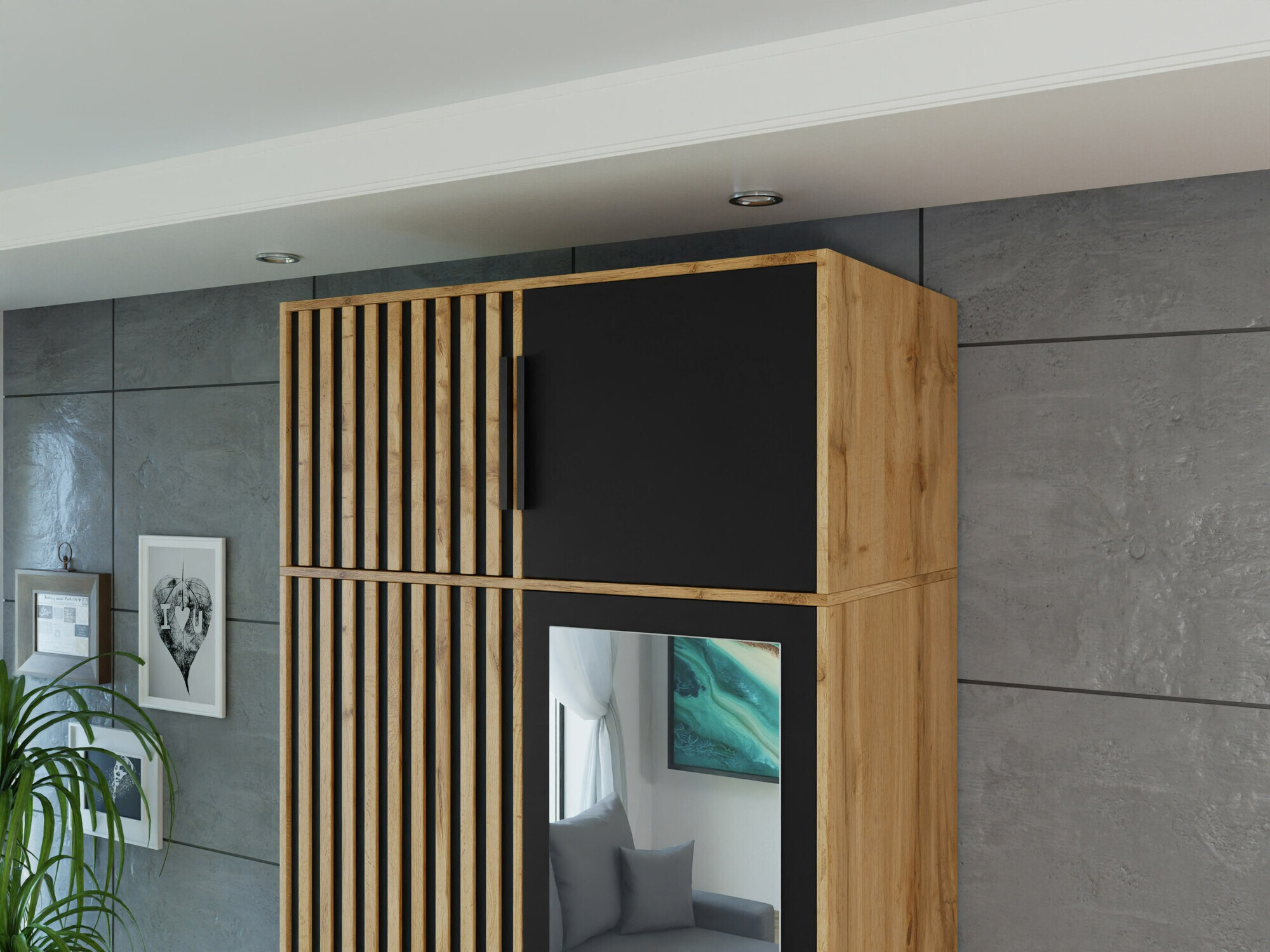 Skapis Enolevo 103 (Votan ozols + Melns)