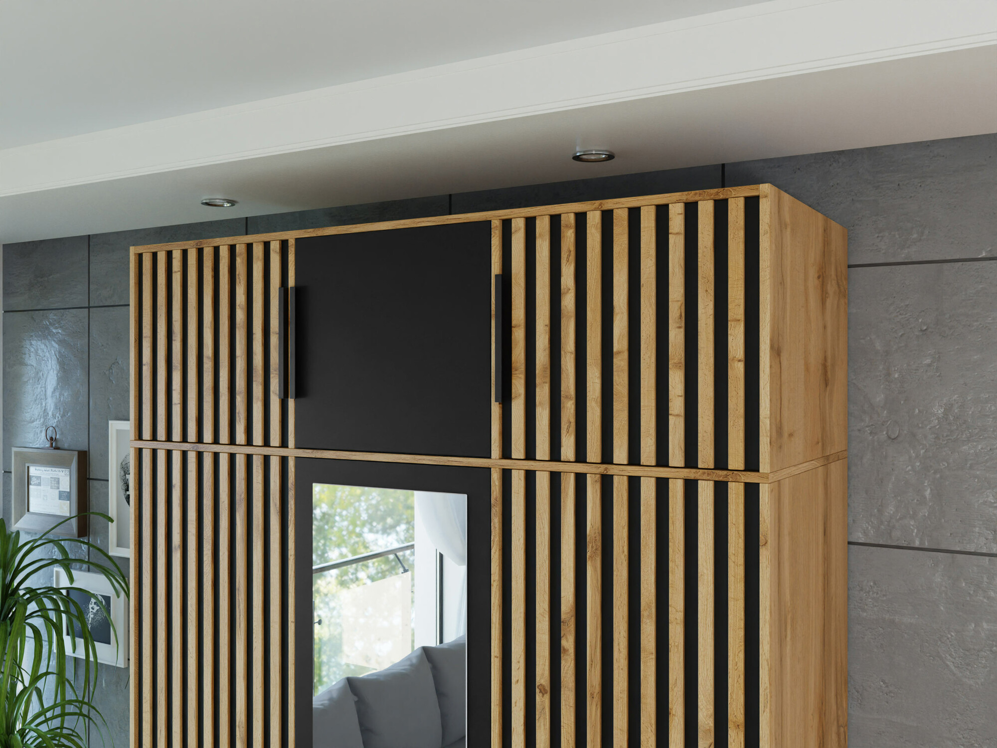 Skapis Enolevo 105 (Votan ozols + Melns)