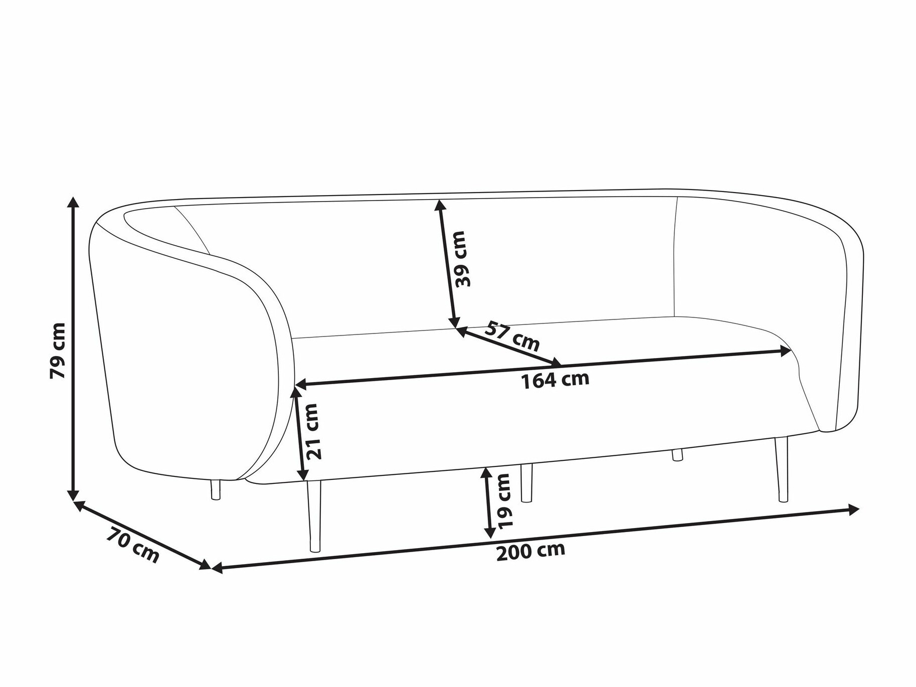 Диван Berwyn 2047 (Белый + Золотой)