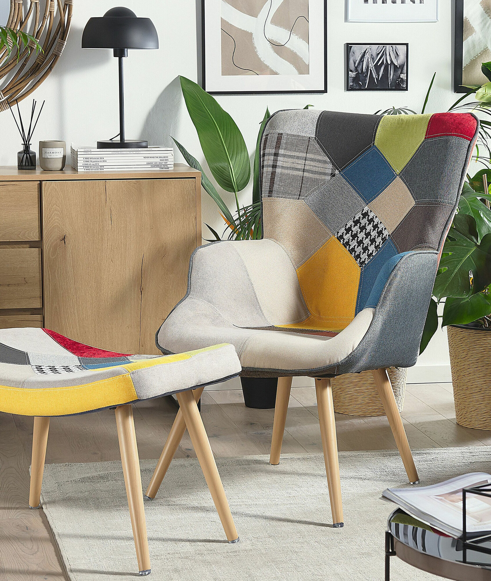 Кресло Berwyn 2048 (Чёрный + Синий + Желтый)