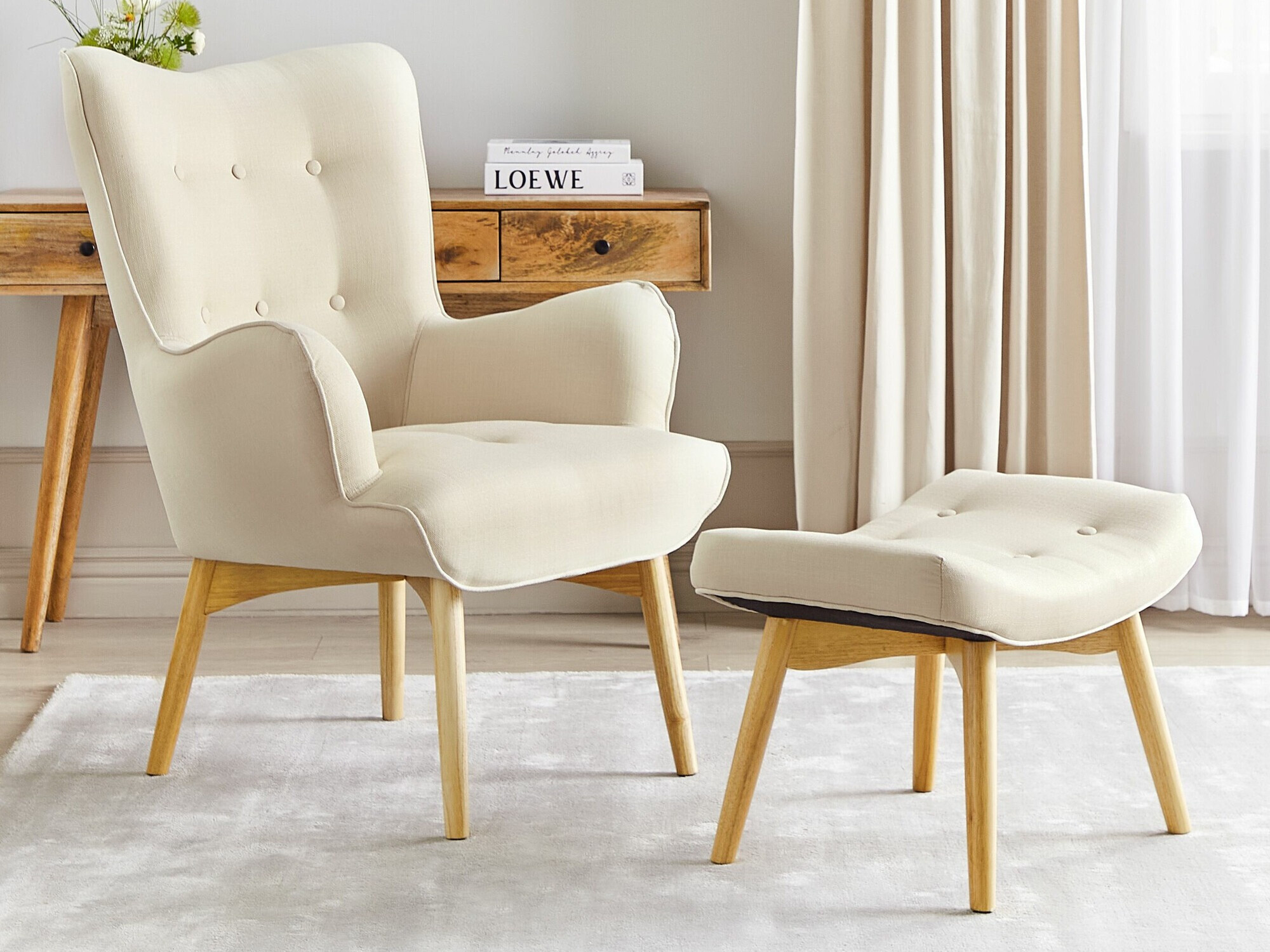 Кресло Berwyn 450 (Крем + Светлое дерево)