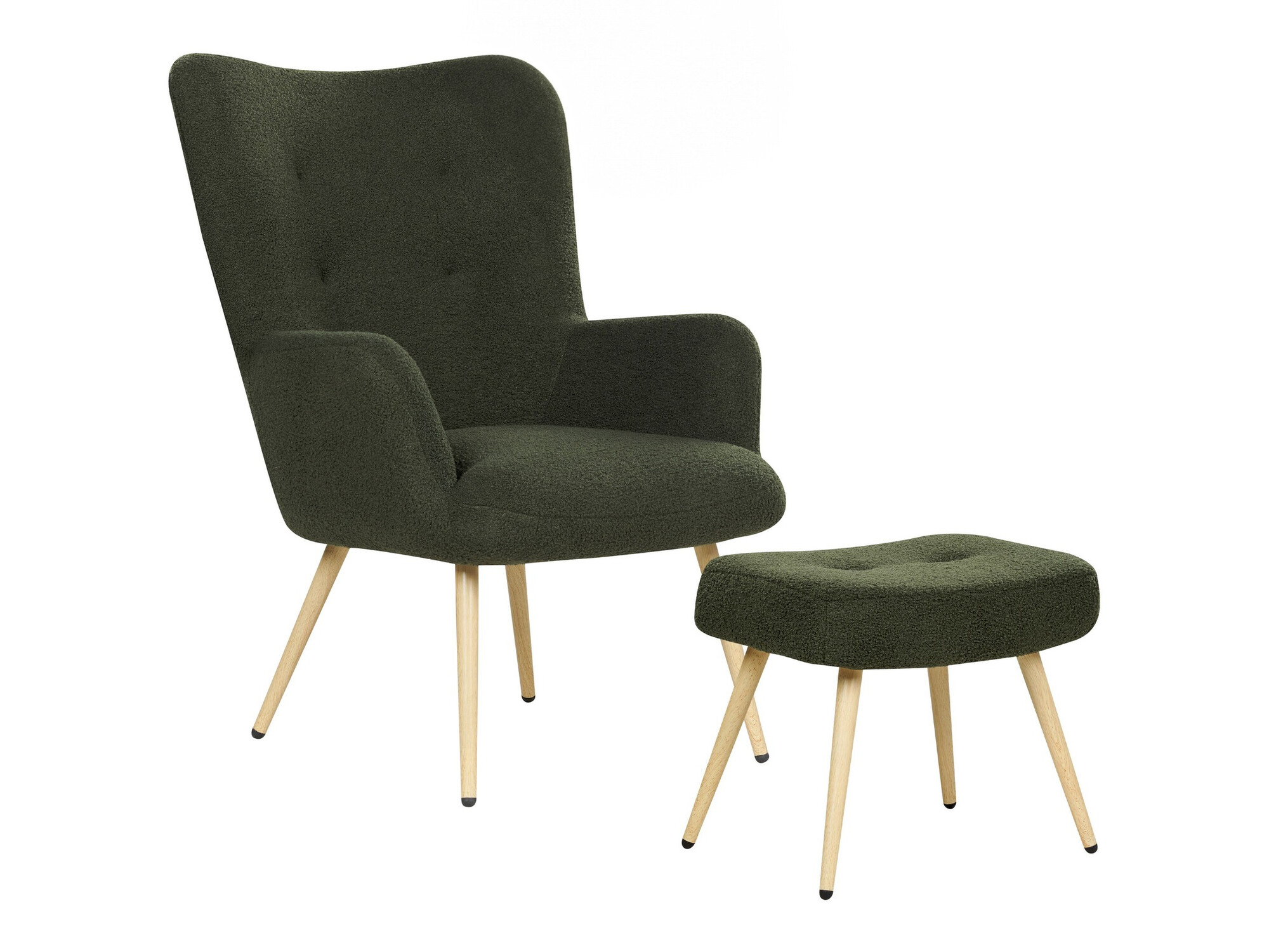 Кресло Berwyn 450 (Темно-зеленый + Светлое дерево)