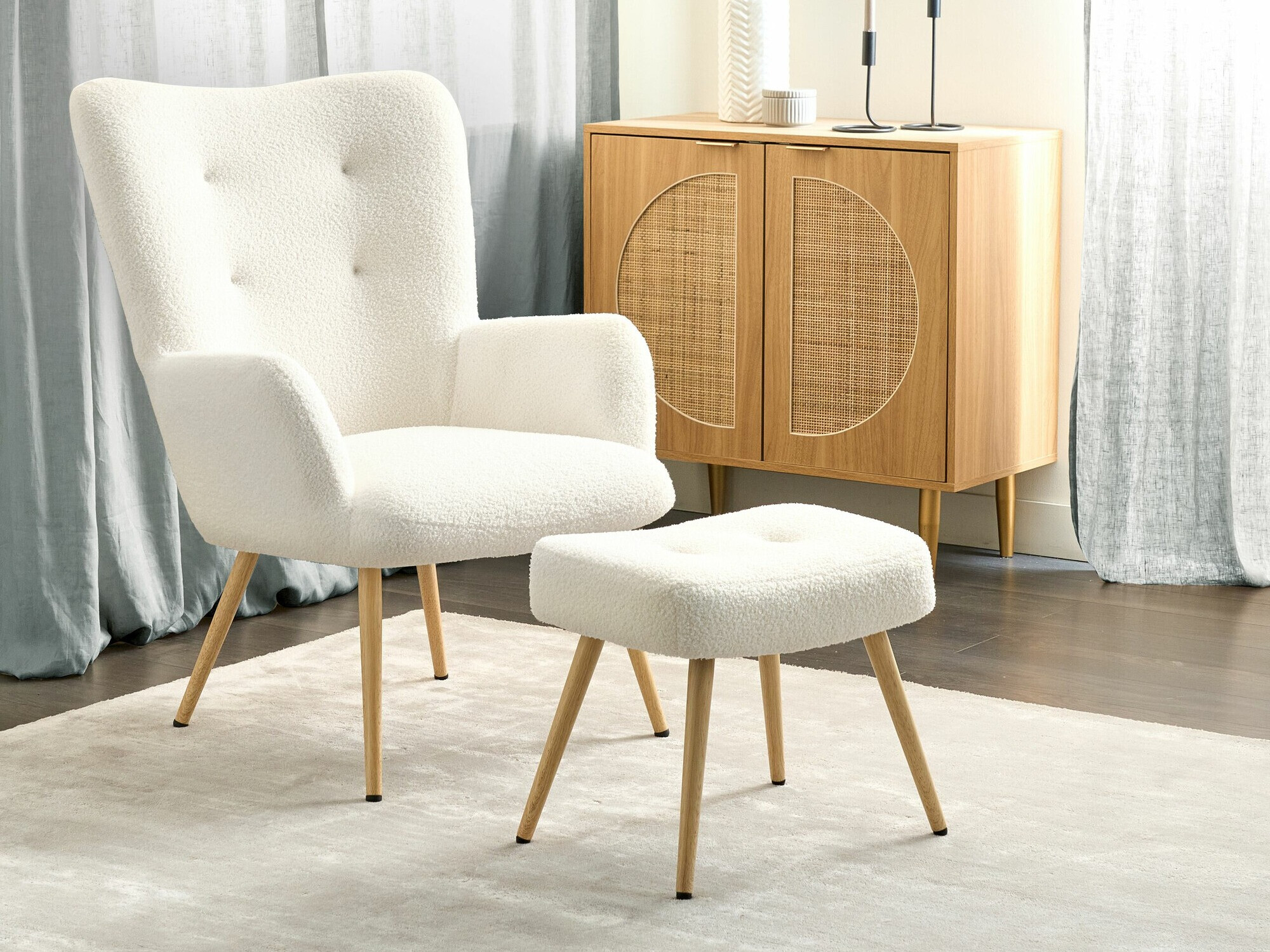 Krēsls Berwyn 450 (Balts + Gaišs koks)