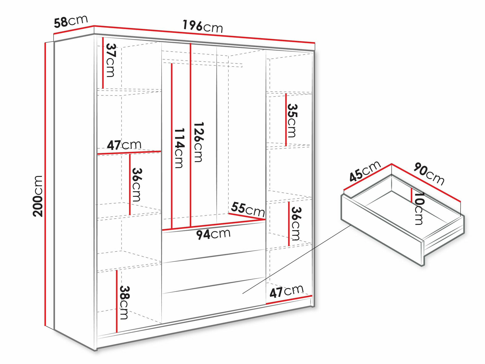 Skapis Enolevo 108 (Balts + Votan ozols)