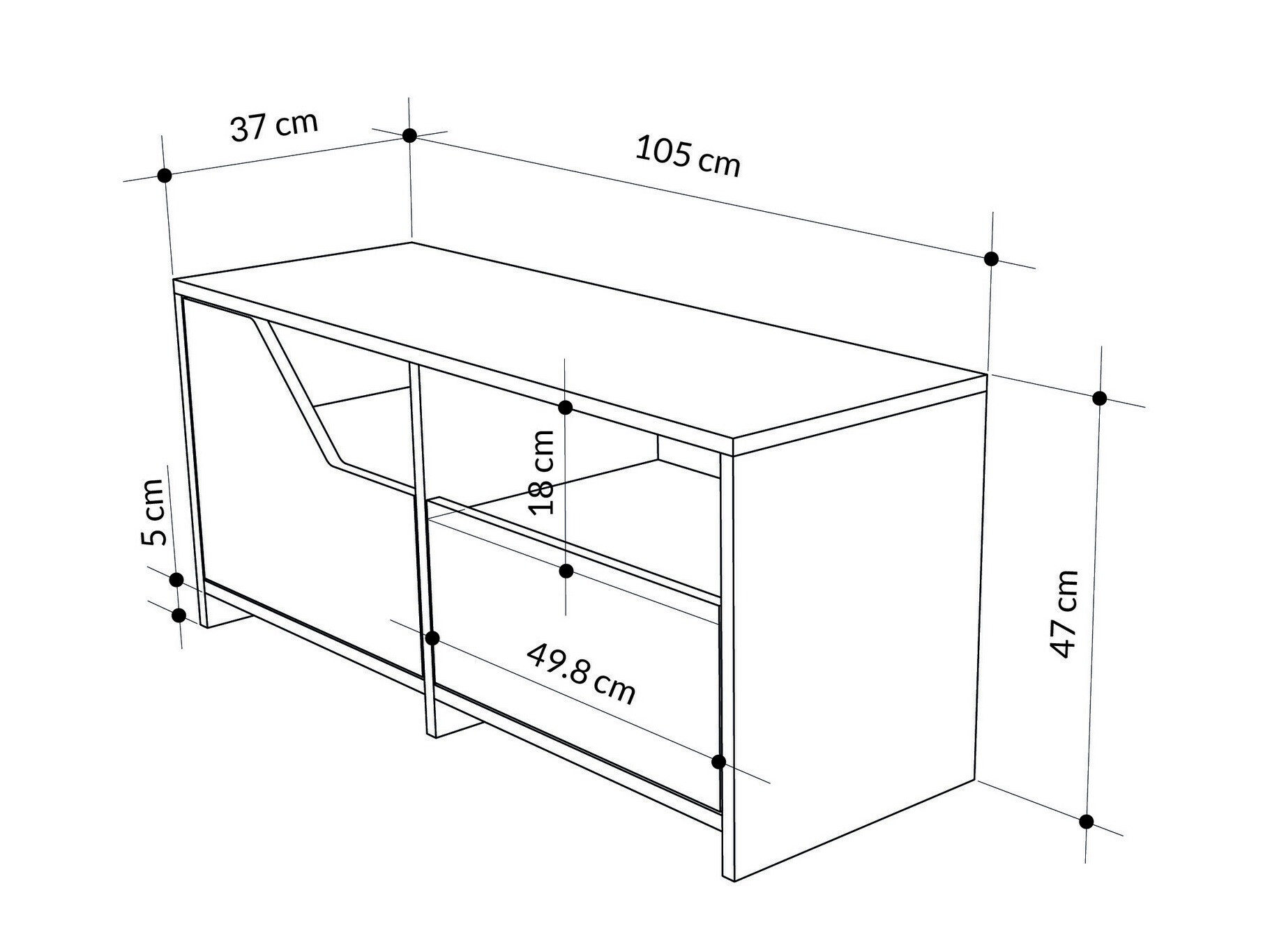Тумба для обуви Asheboro 111 (Белый + Серый)