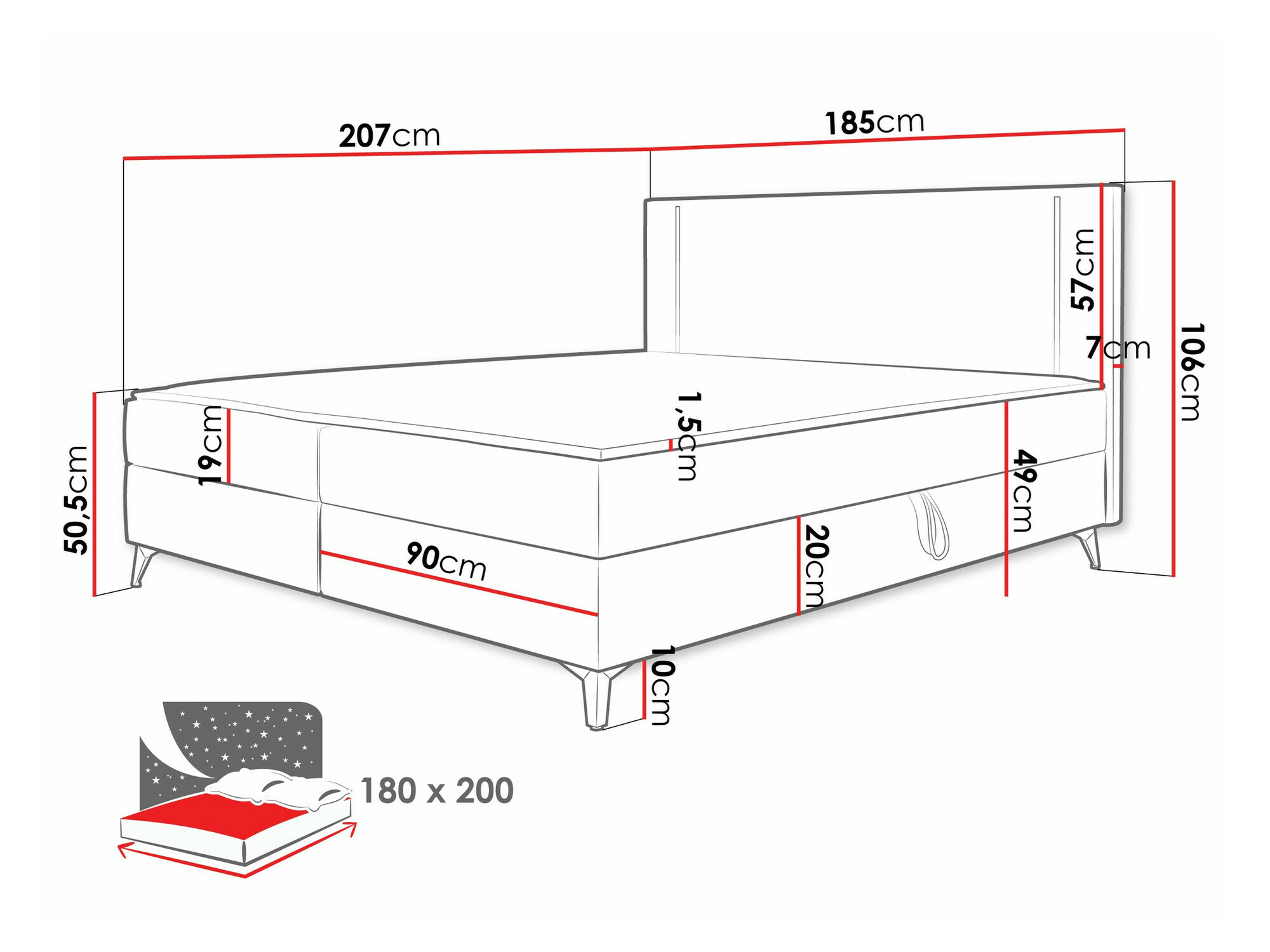 Kontinentālā gulta Memphis 147 (Manila 09)