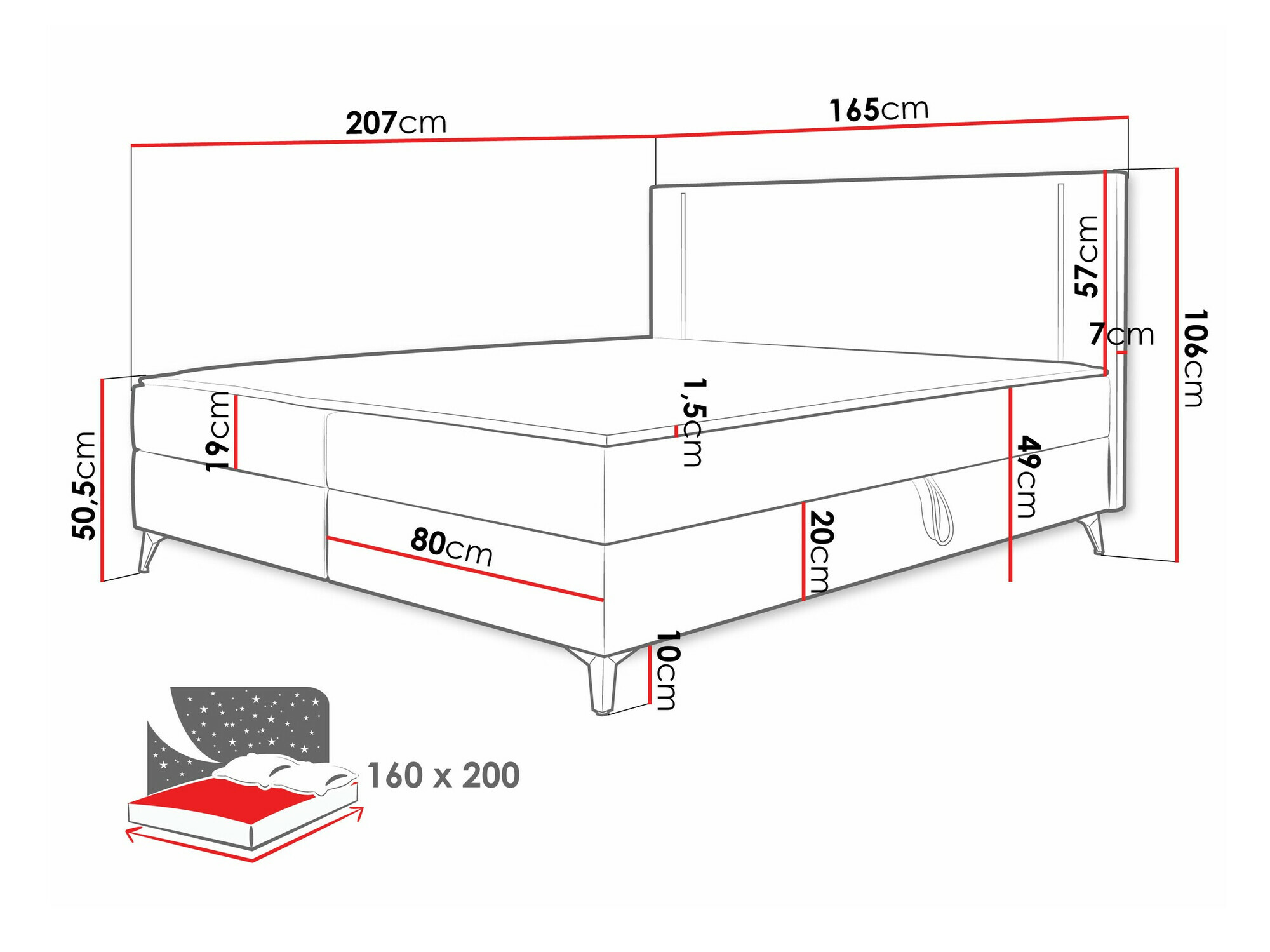 Континентальная кровать Memphis 147 (Manila 14)