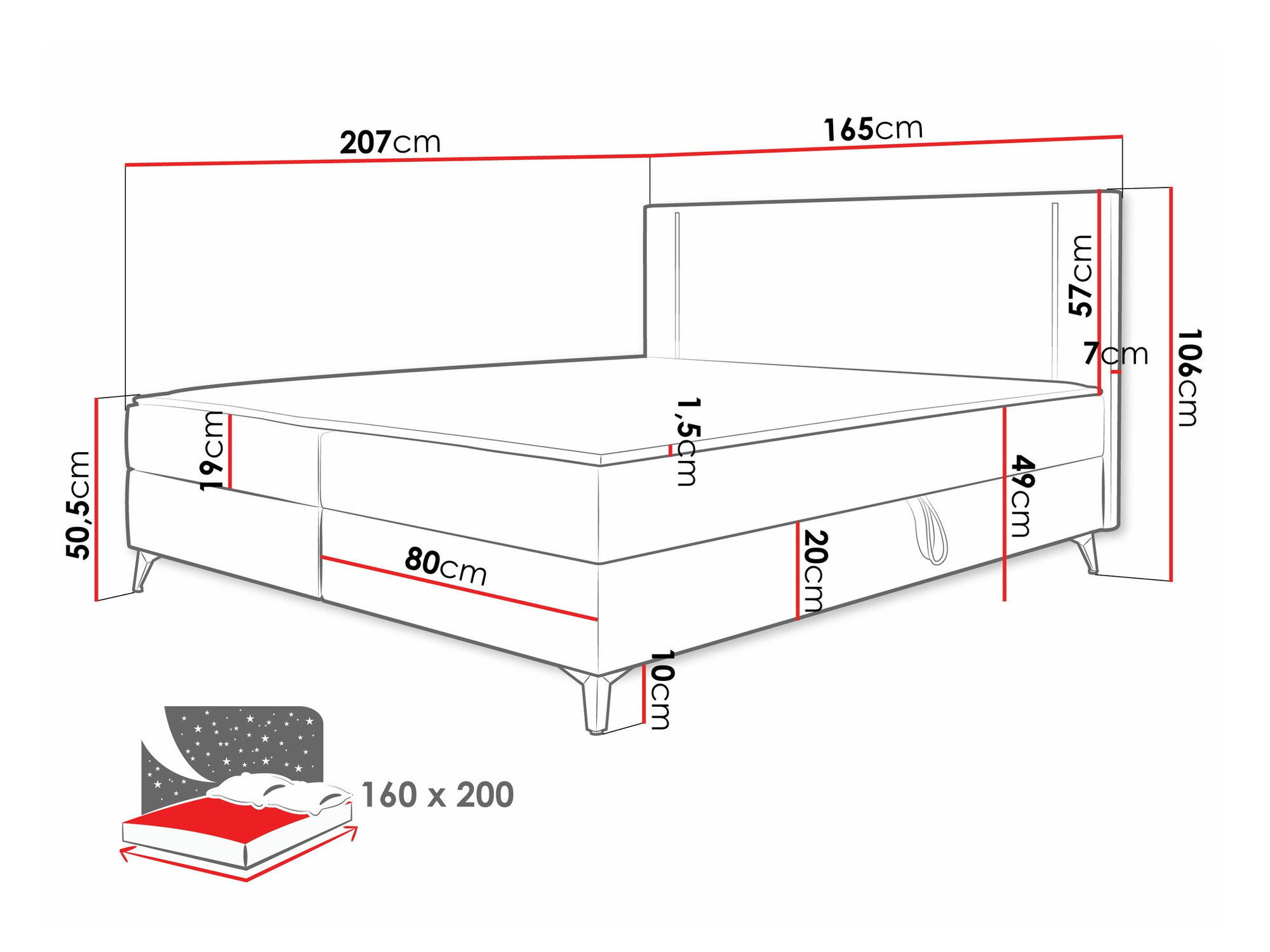 Континентальная кровать Memphis 147 (Manila 16)