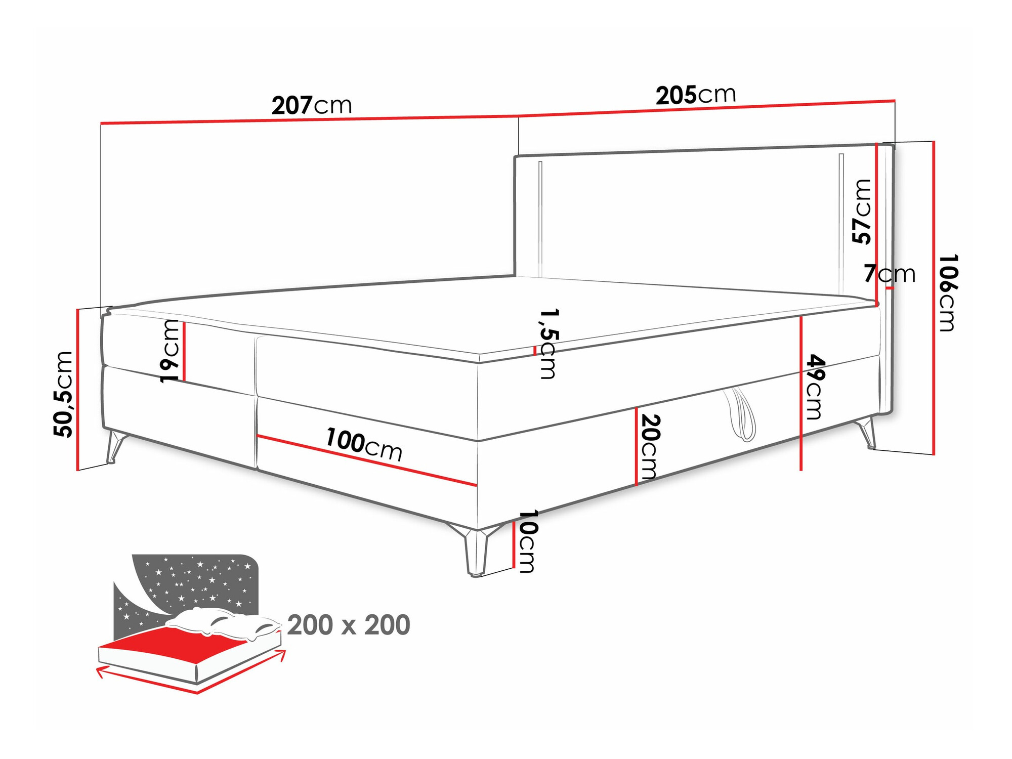 Континентальная кровать Memphis 147 (Manila 16)