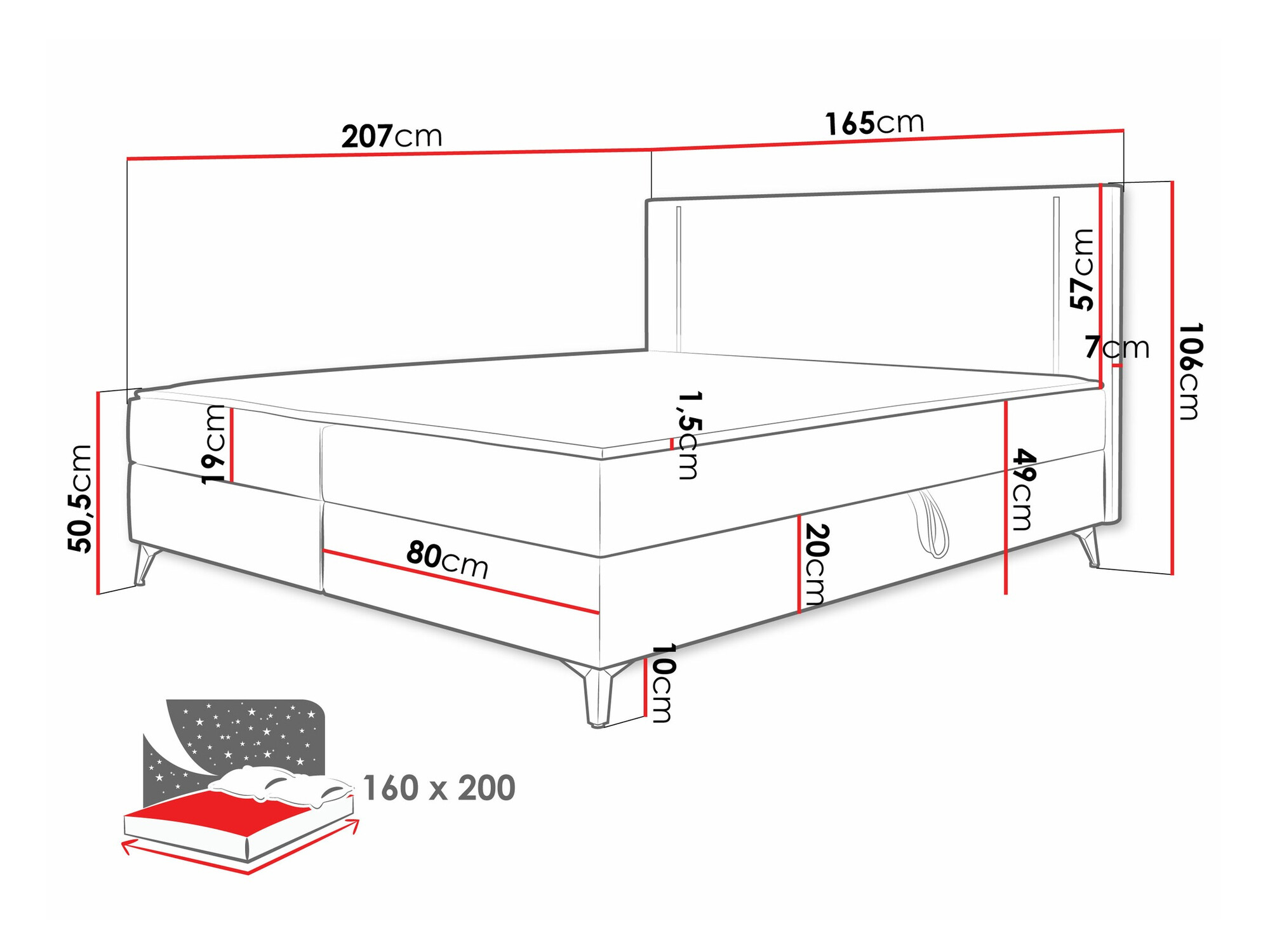 Континентальная кровать Memphis 147 (Manila 18)
